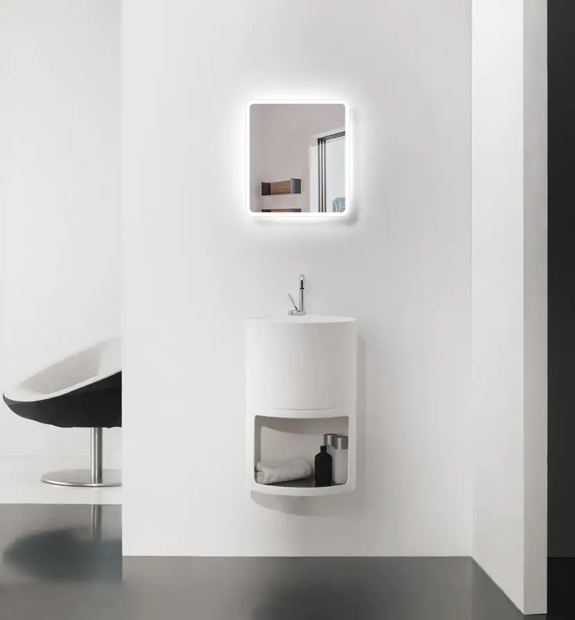 DSK LED Lichtspiegel Silver Luna 40x45 cm