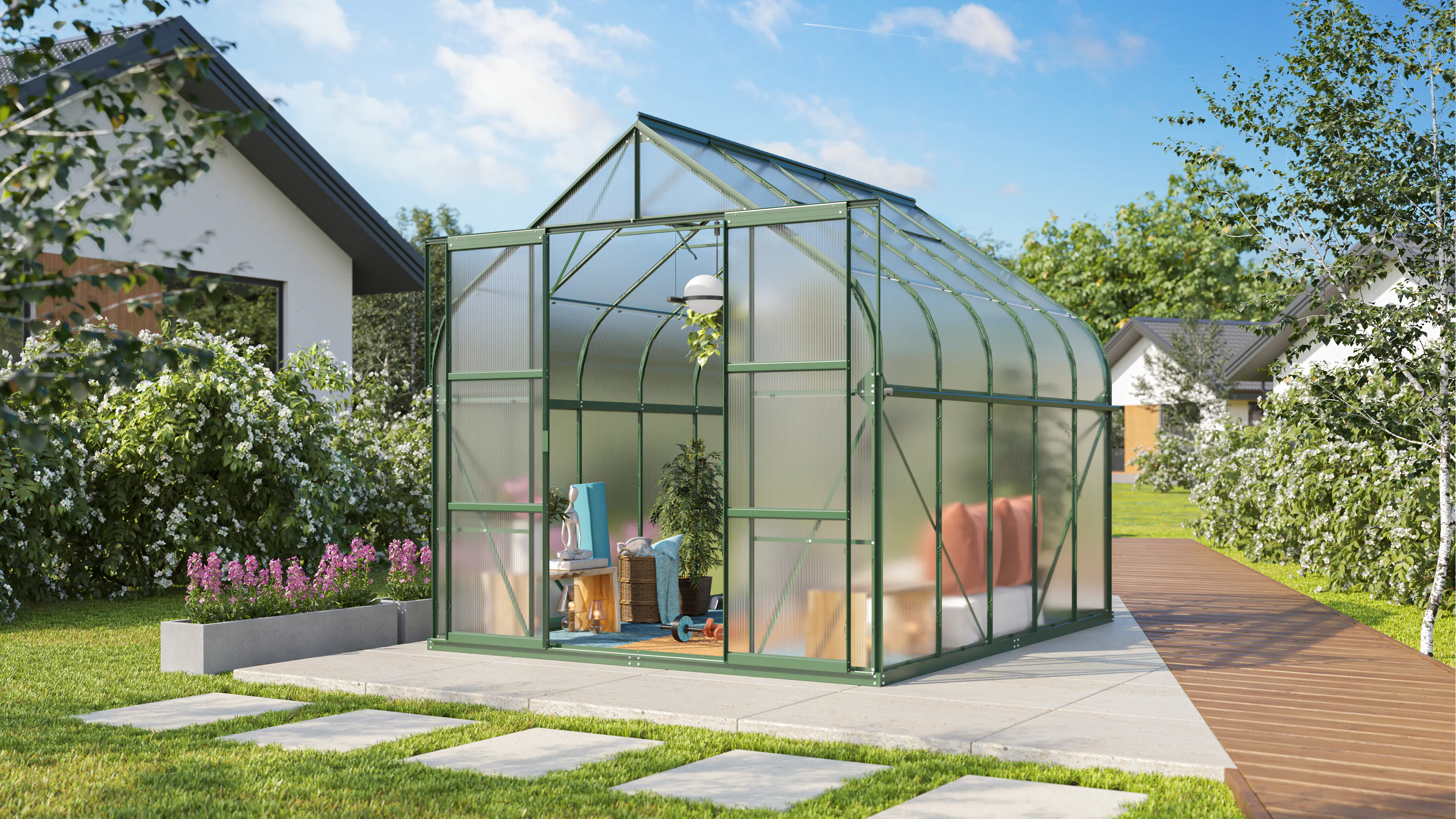 Vitavia Gewächshaus-Set Dione 8300 HKP 4 mm smaragd 254 x 316 cm 