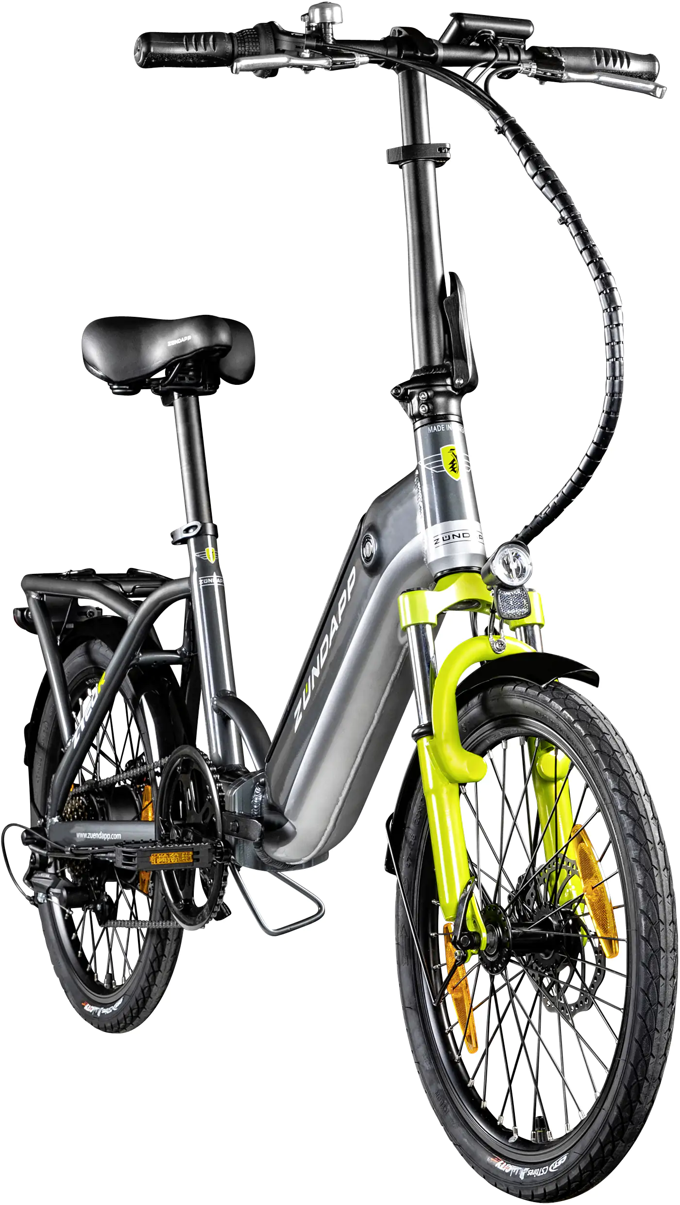 Zündapp E-Bike Faltrad ZT20R 20 Zoll RH 35cm 6-Gang 468 Wh grau grün
