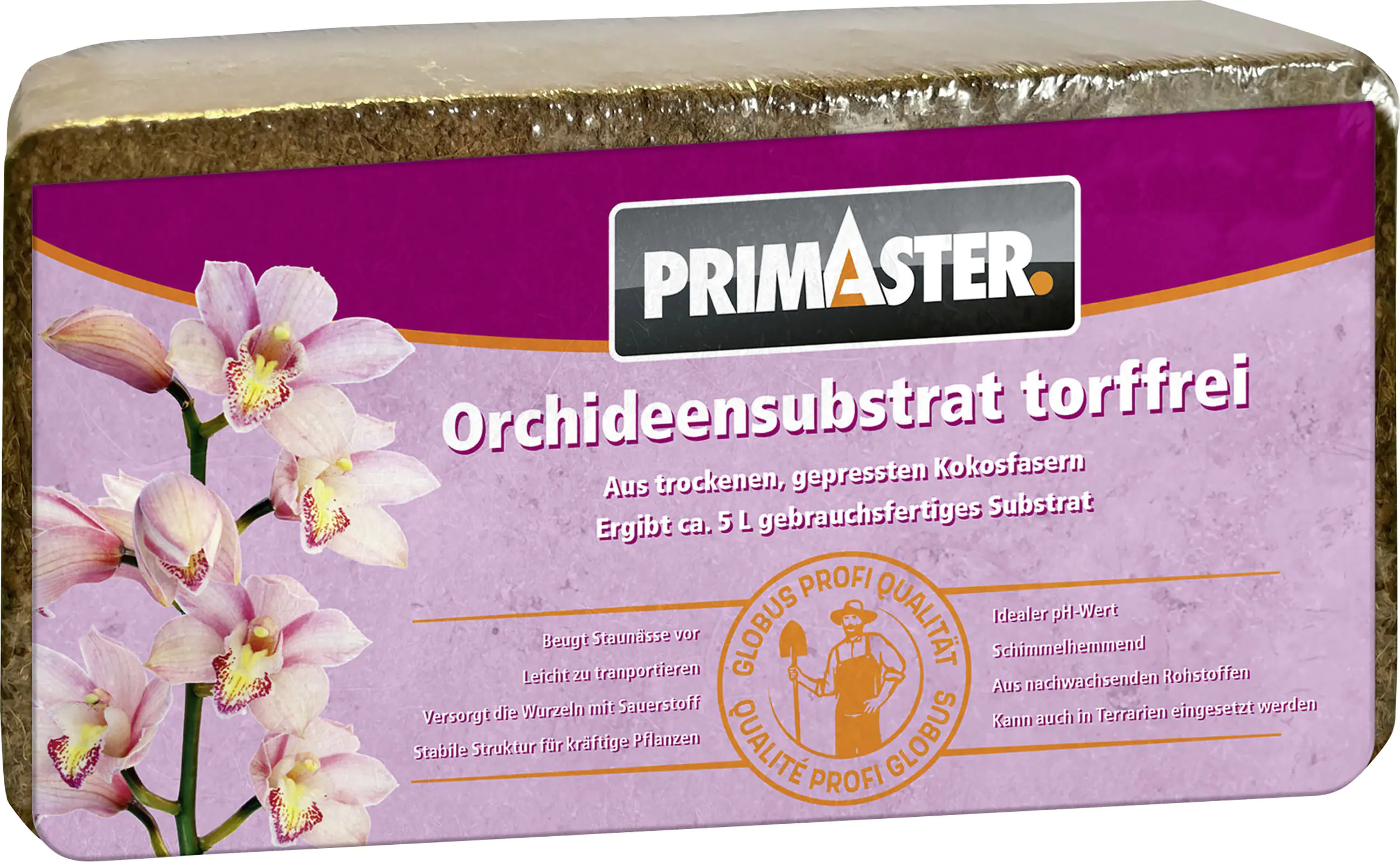 Primaster Orchideensubstrat torffrei Brikett für 5 Liter