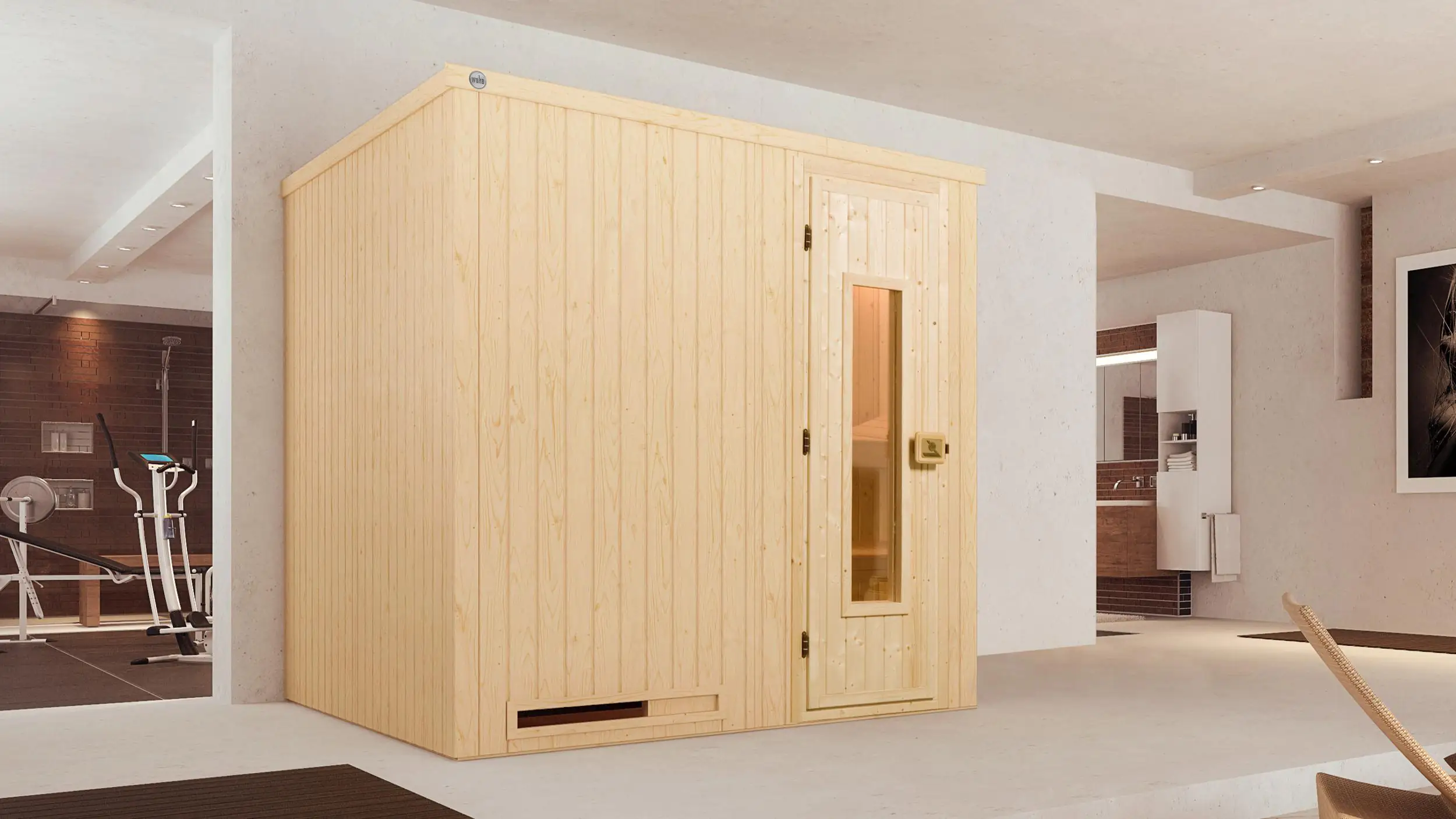 Weka Element-Sauna Halmstad 2 mit Holztür Weka Element-Sauna Halmstad 2 mit Holztür