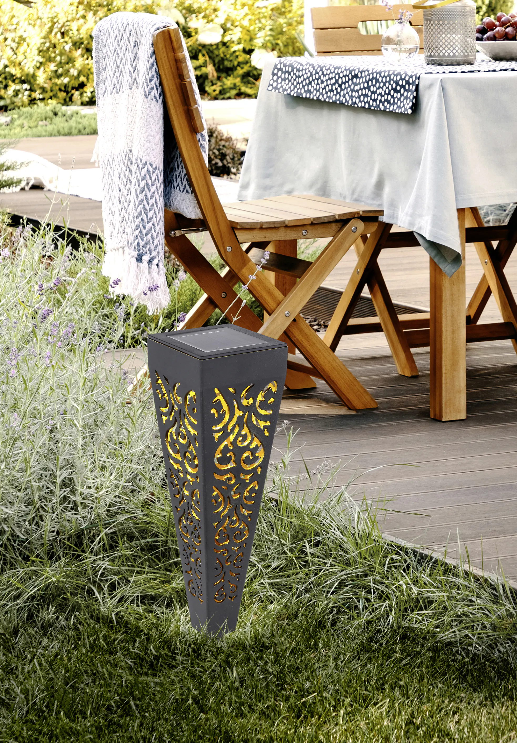 Globo Solarleuchte schwarz weiß