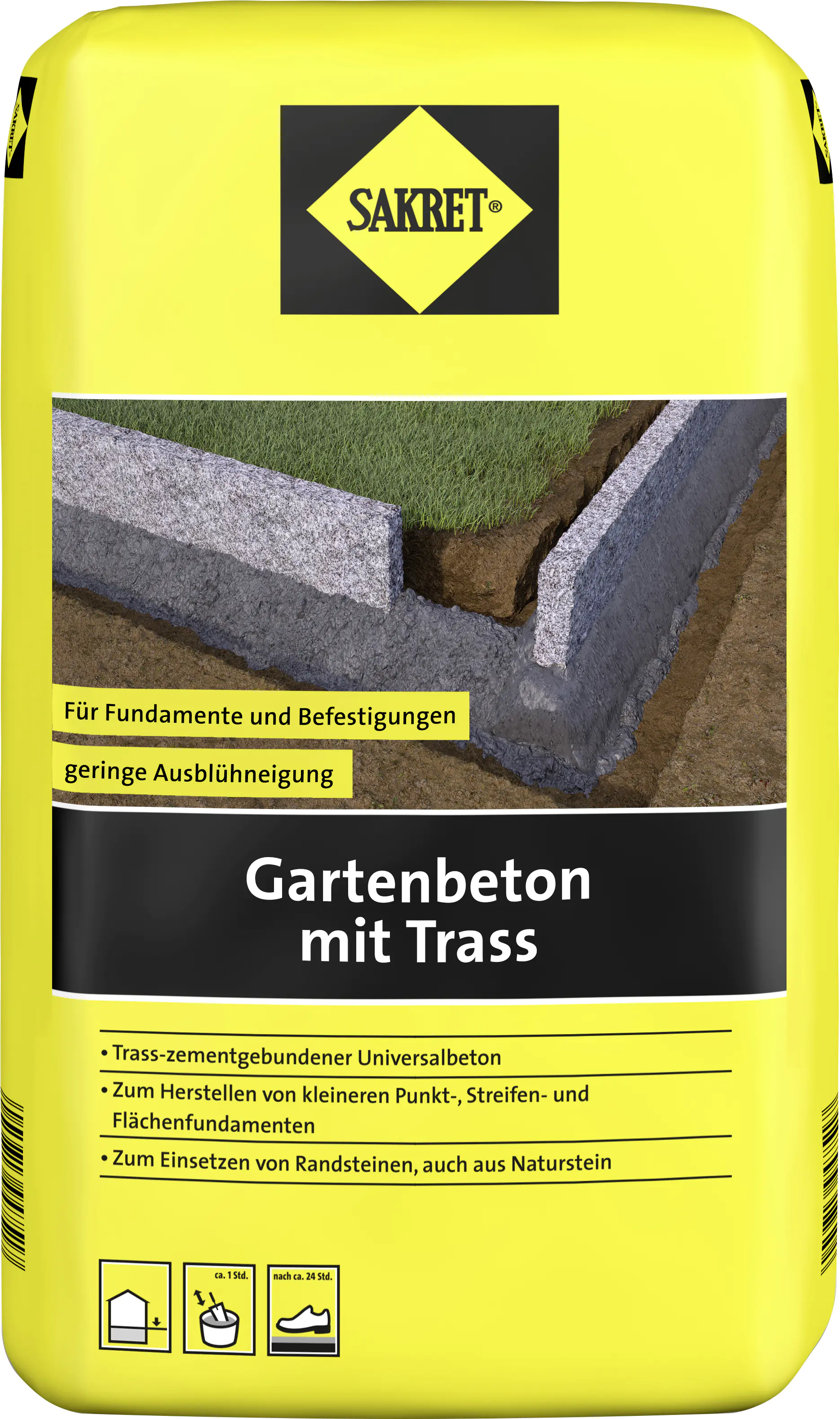 SAKRET Gartenbeton mit Trass 30 kg Sack SAKRET Gartenbeton mit Trass 30 kg Sack