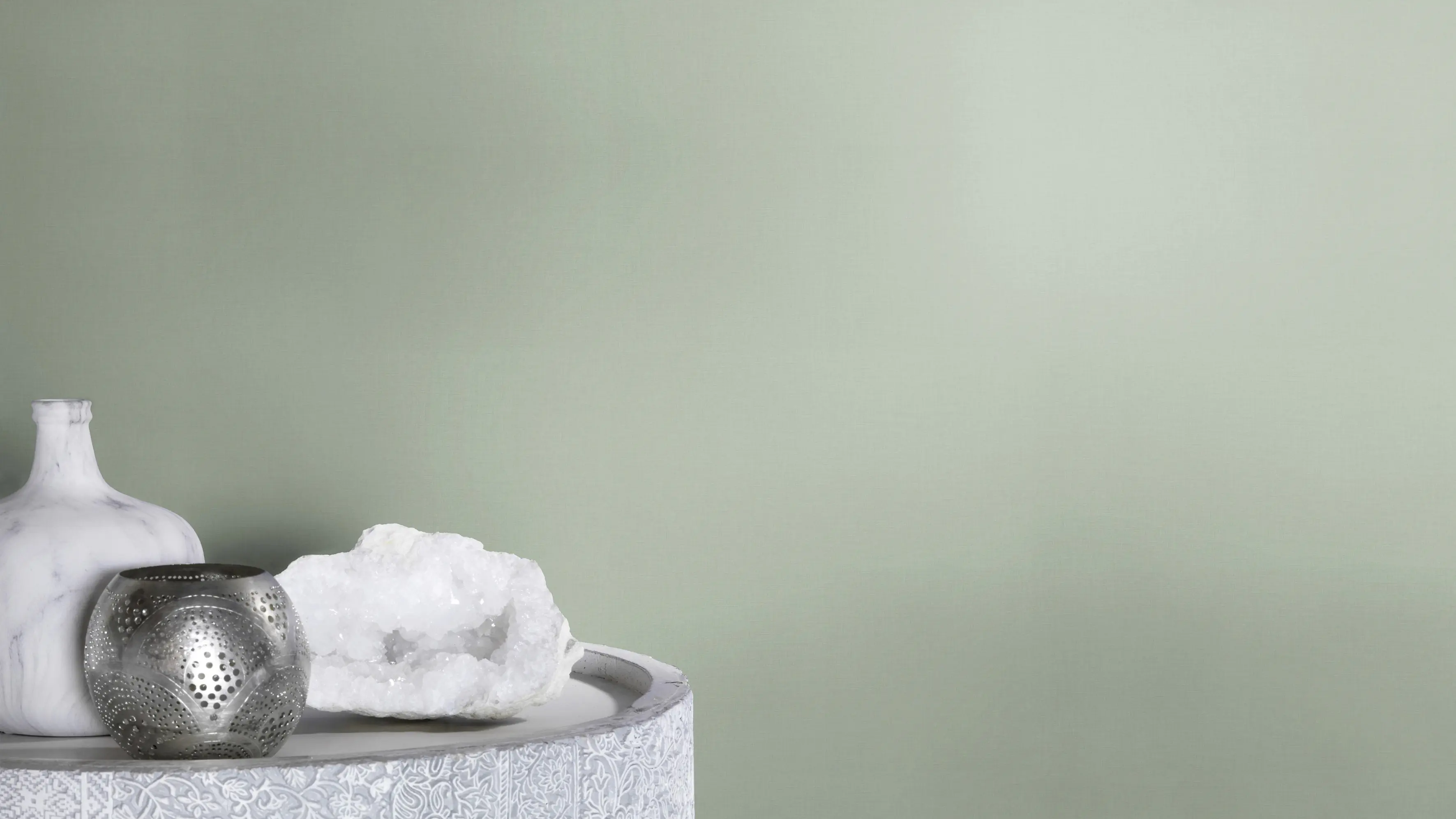 Rasch Vliestapete 690743 Selection, Textilstruktur grün, 10,05 x 0,53 m