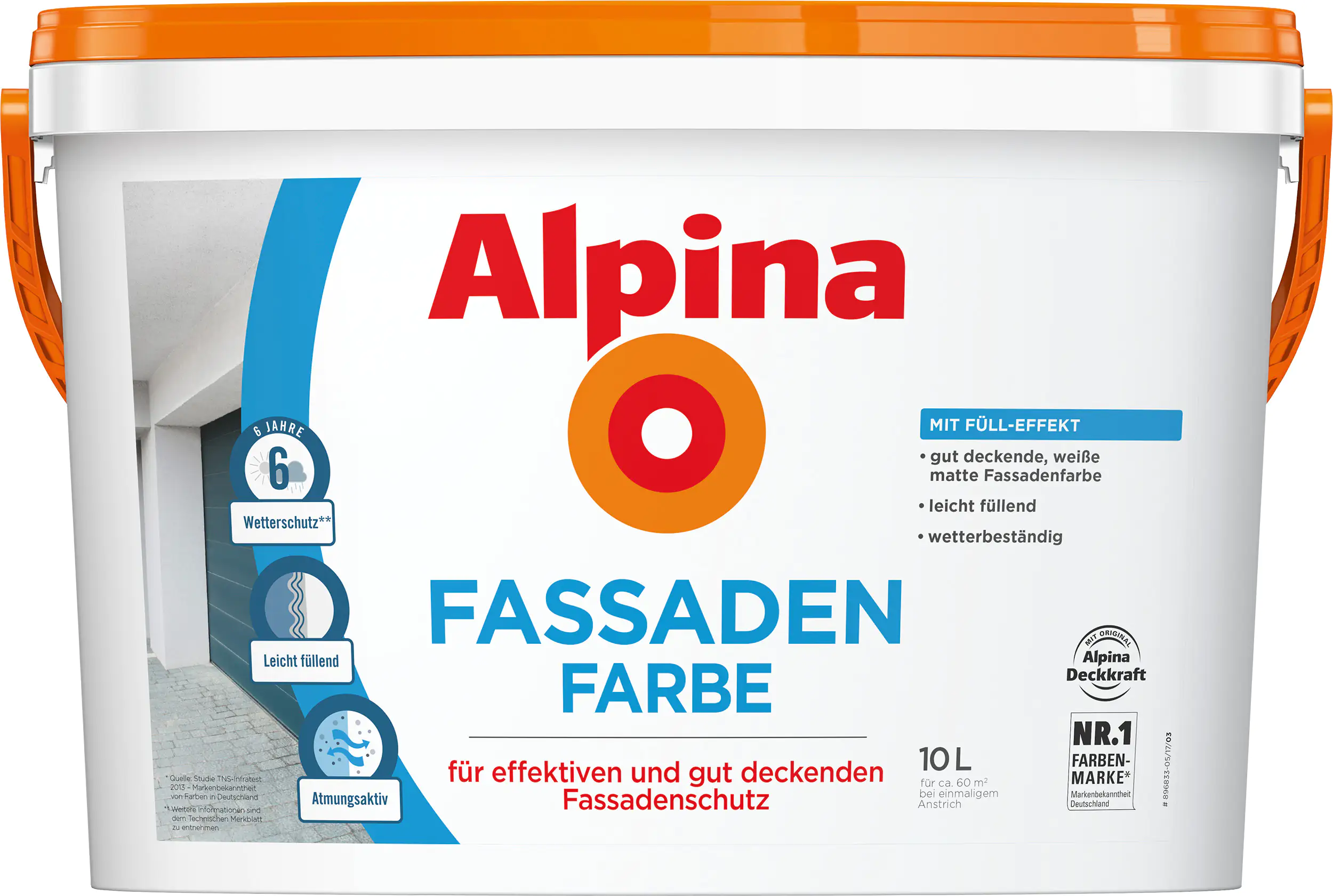 Alpina Fassadenfarbe 10 L weiß matt