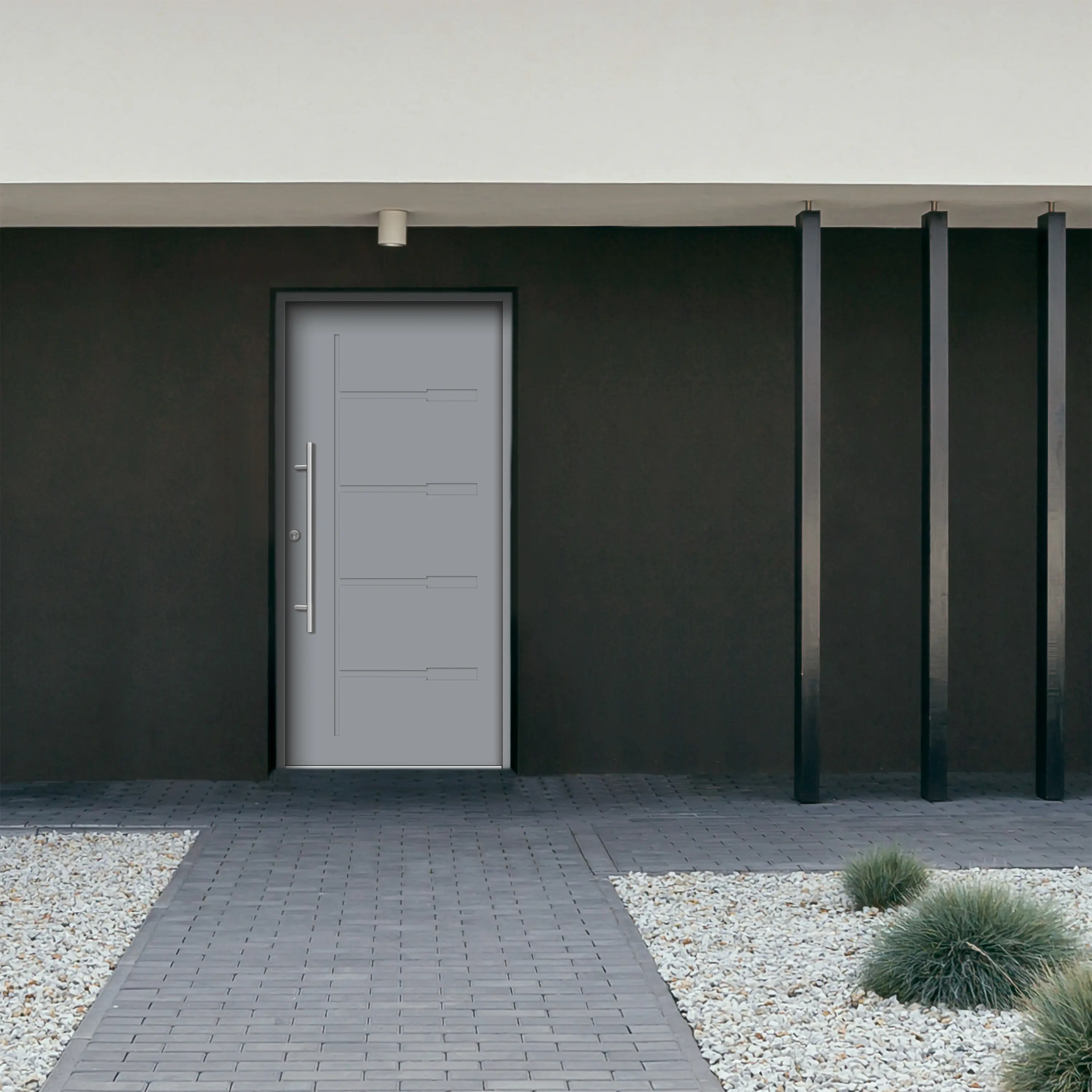 Splendoor Haustür Passivedoor Premium H1 Grau DIN Links 100 x 210 cm