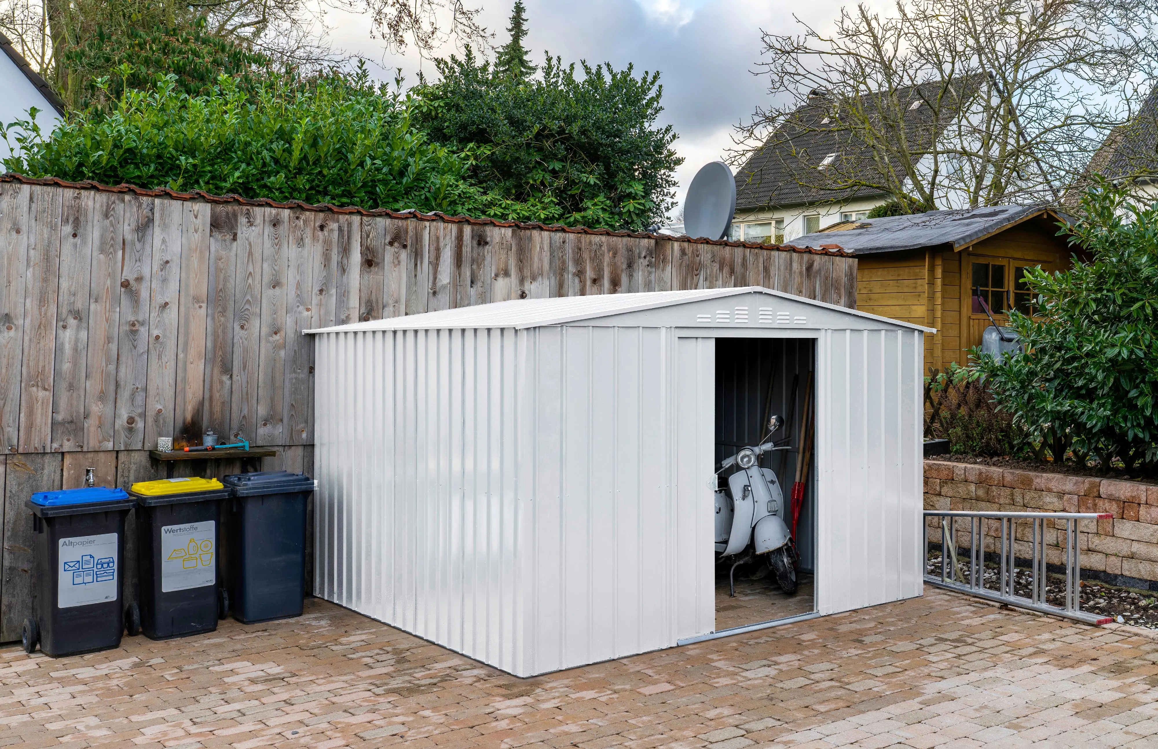 Globel Metallerätehaus Dream 1010 308 x 309 x 202 cm silber-metallic