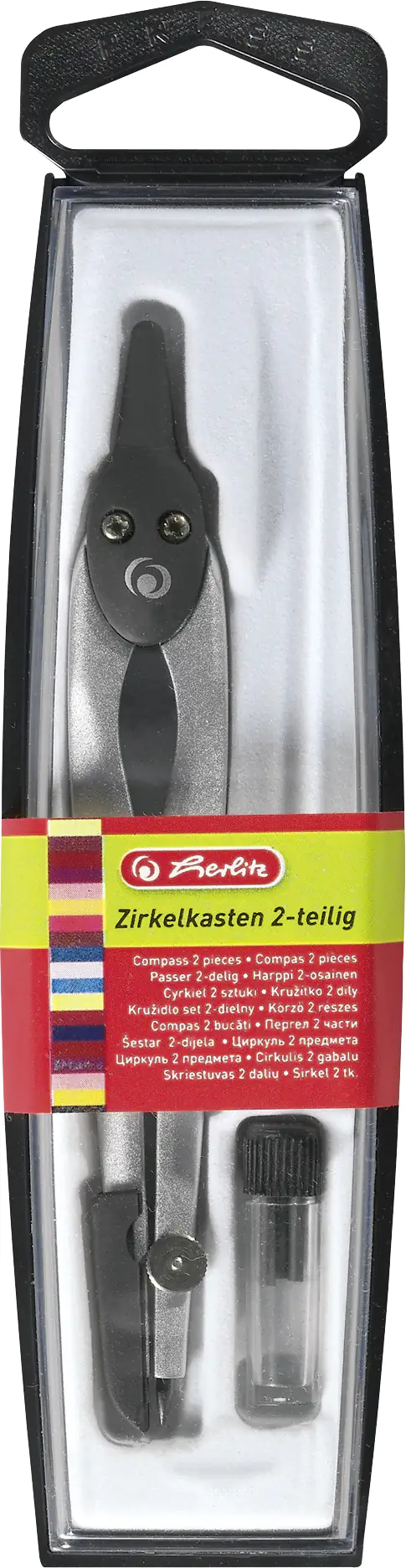 herlitz Zirkelkasten schwarz 2 teilig