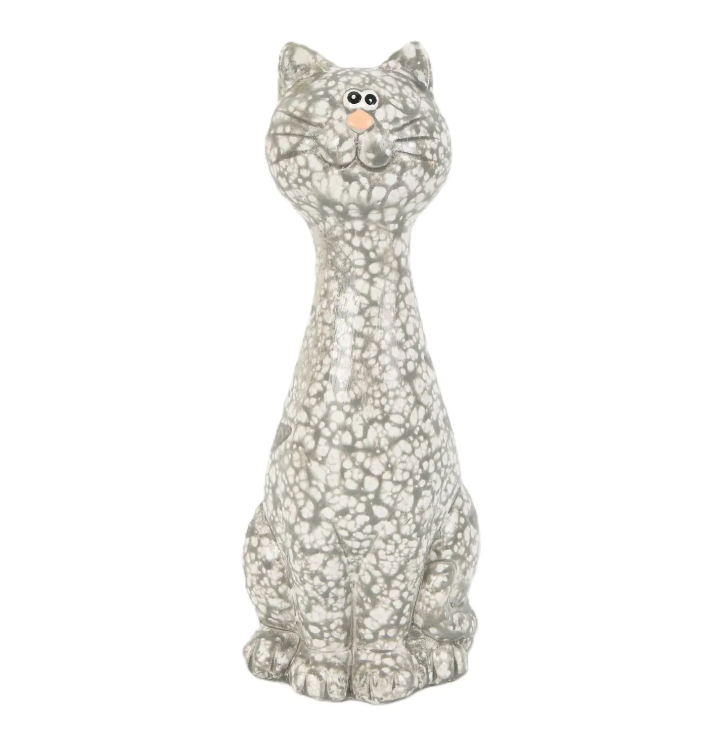 TrendLine Dekofigur Katze Terrakotta 18 x 7 x 7 cm grau