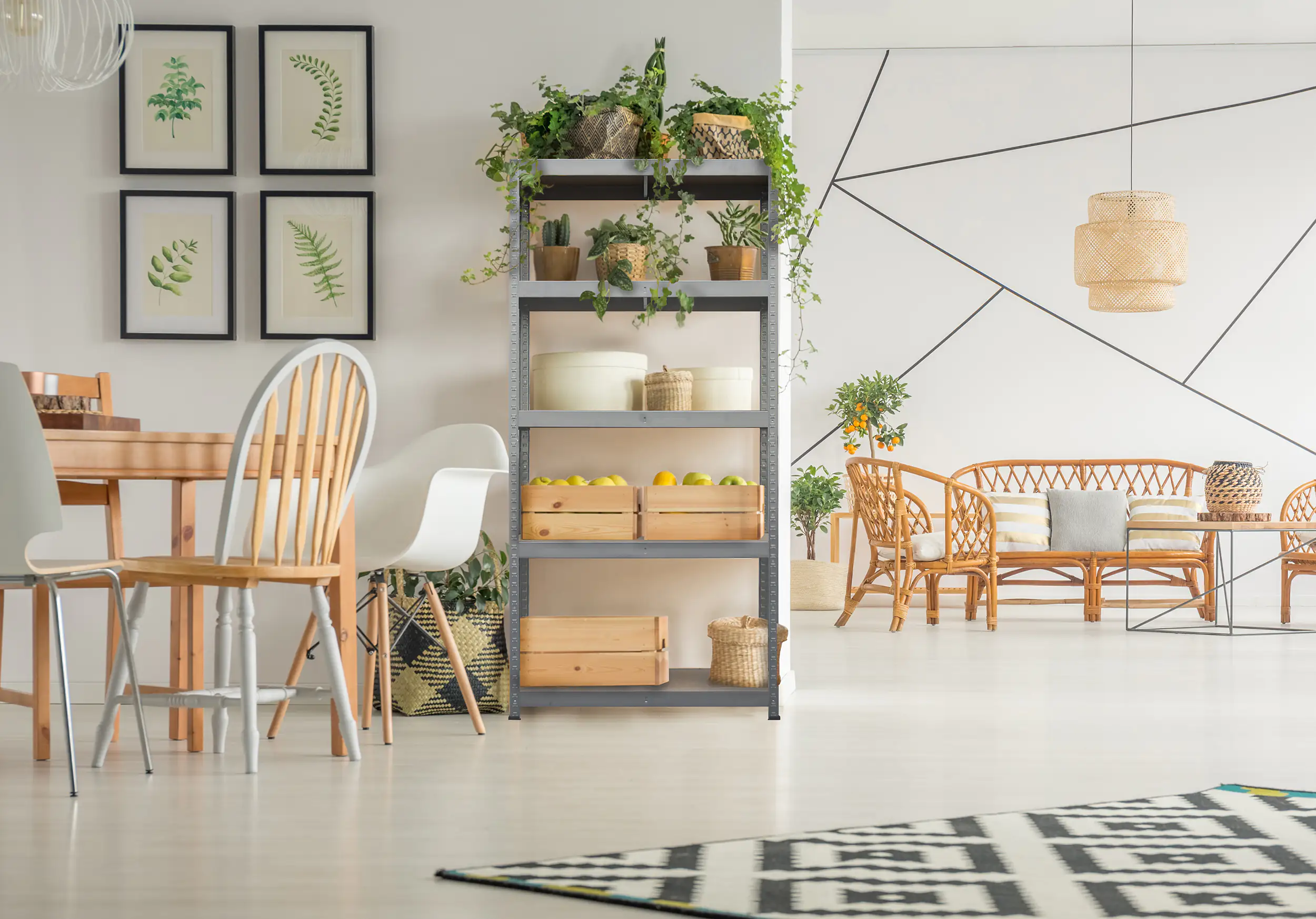 Metallsteckregal 180 x 90 x 40 cm 5 Holzböden 875 kg