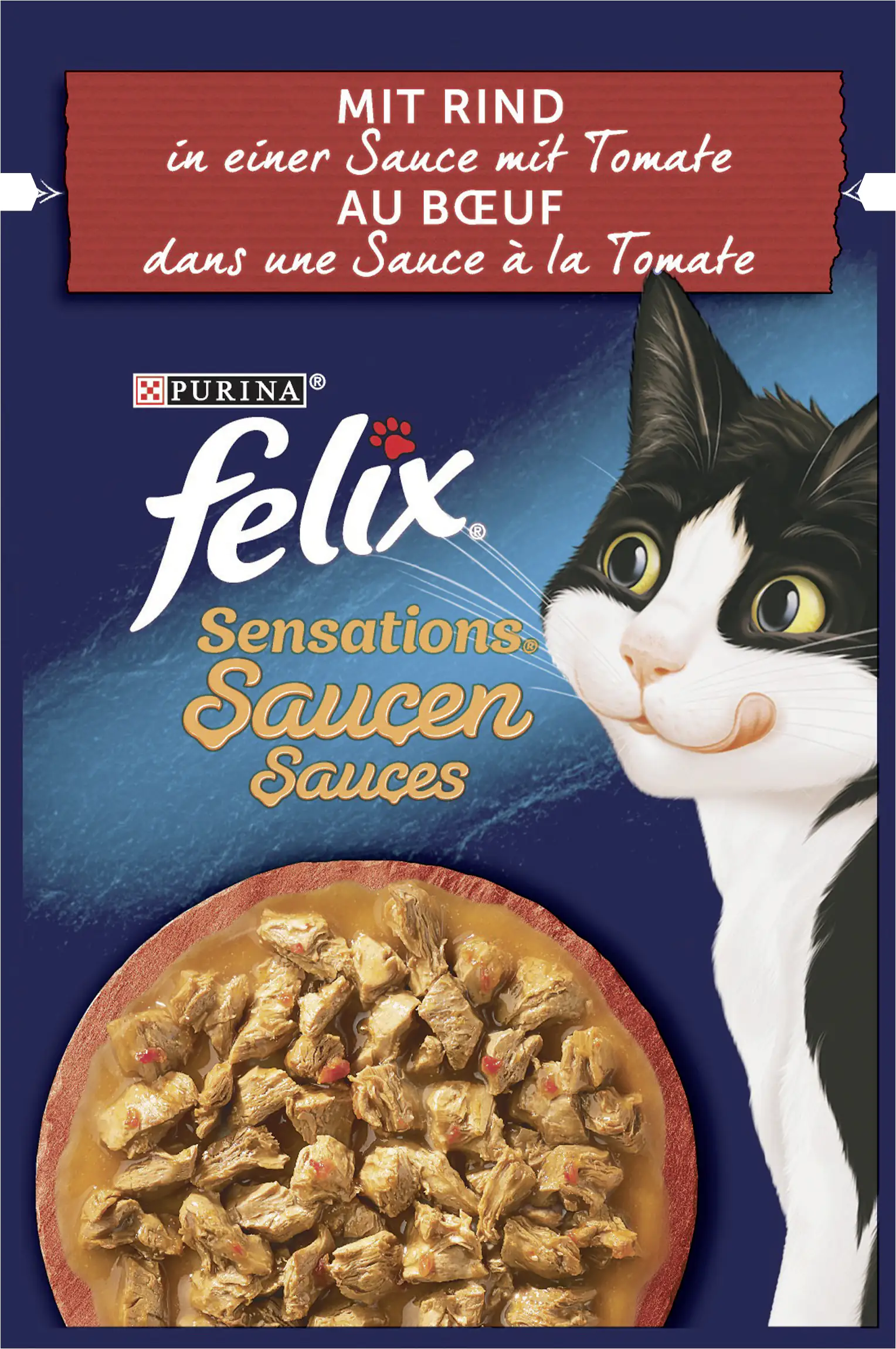 7613036894708_2734764 Felix Sensations Saucen Rind & Tomate 85 g