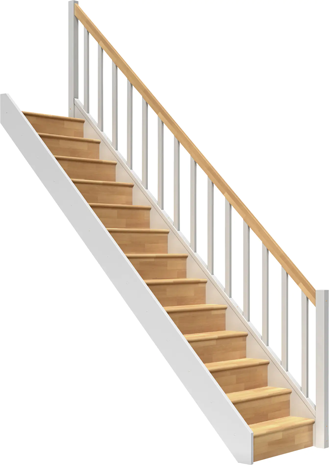 Dolle Raumspartreppen Paris gerade Buche weiß inkl. Geländer