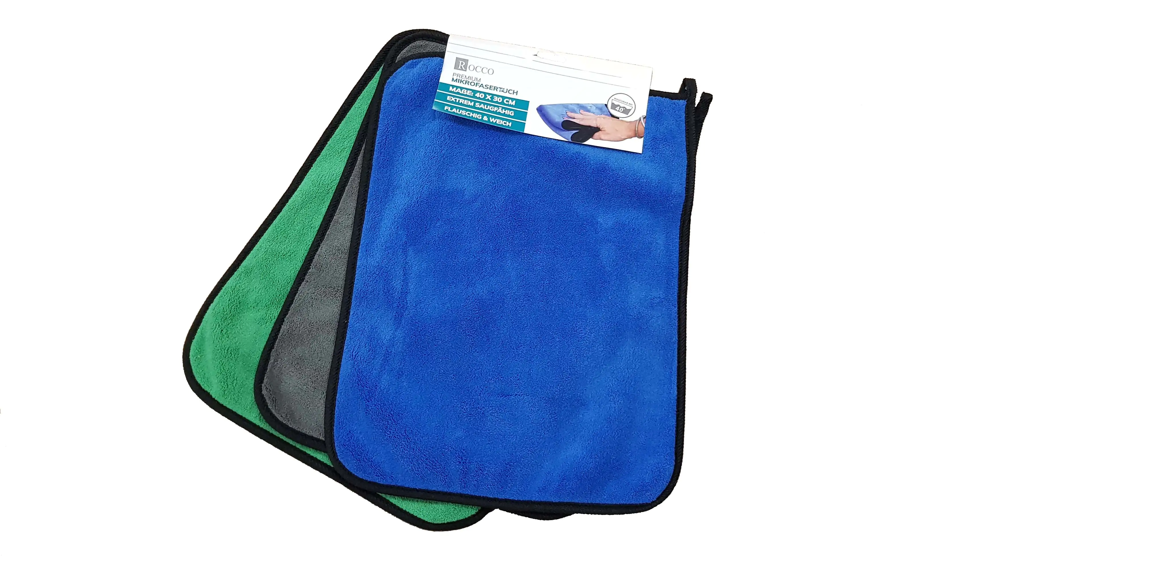 Rocco Mikrofasertücher flauschi 3er-Set