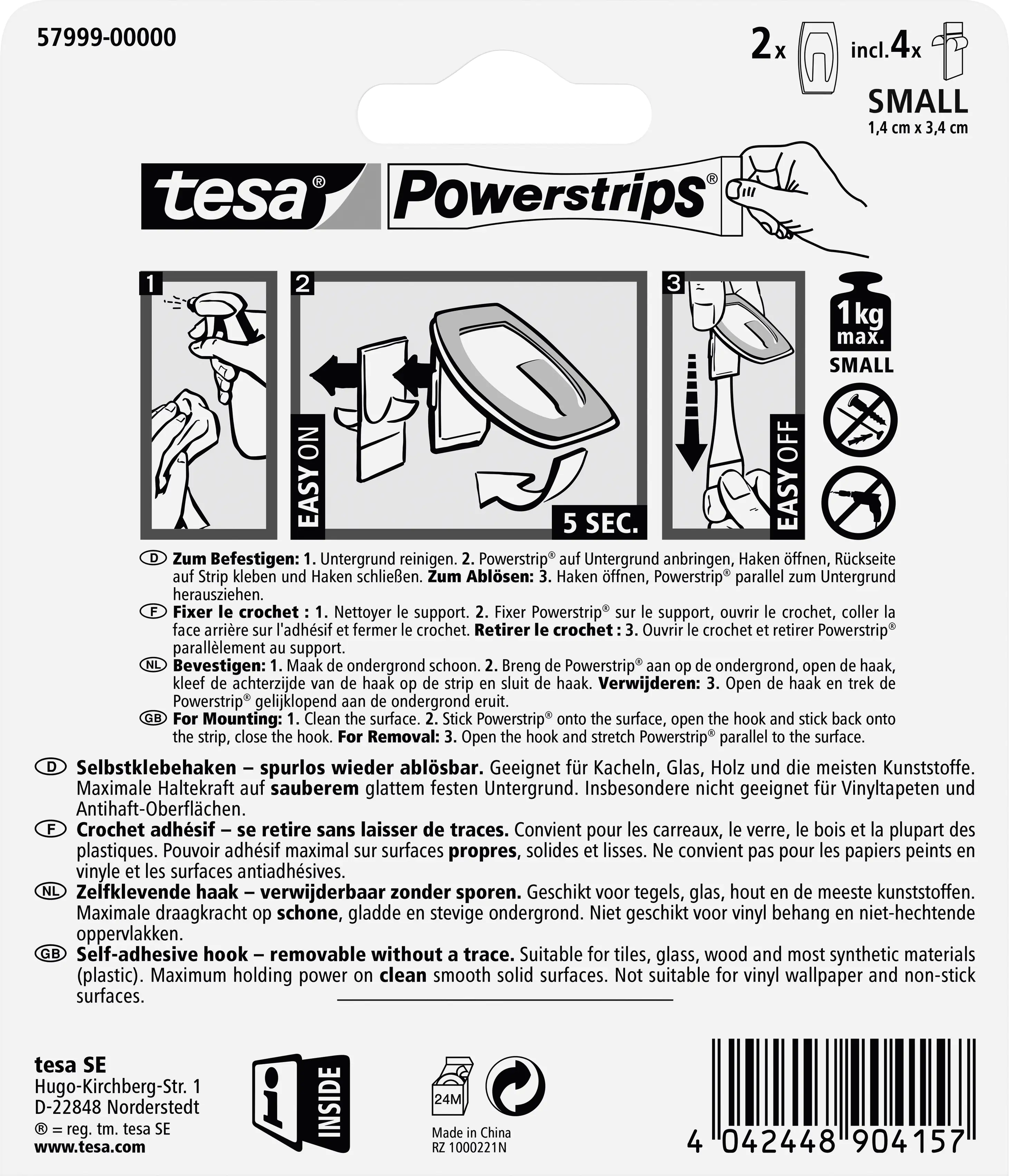 tesa Haken Powerstrip Small chrom tesa Haken Powerstrip Small chrom