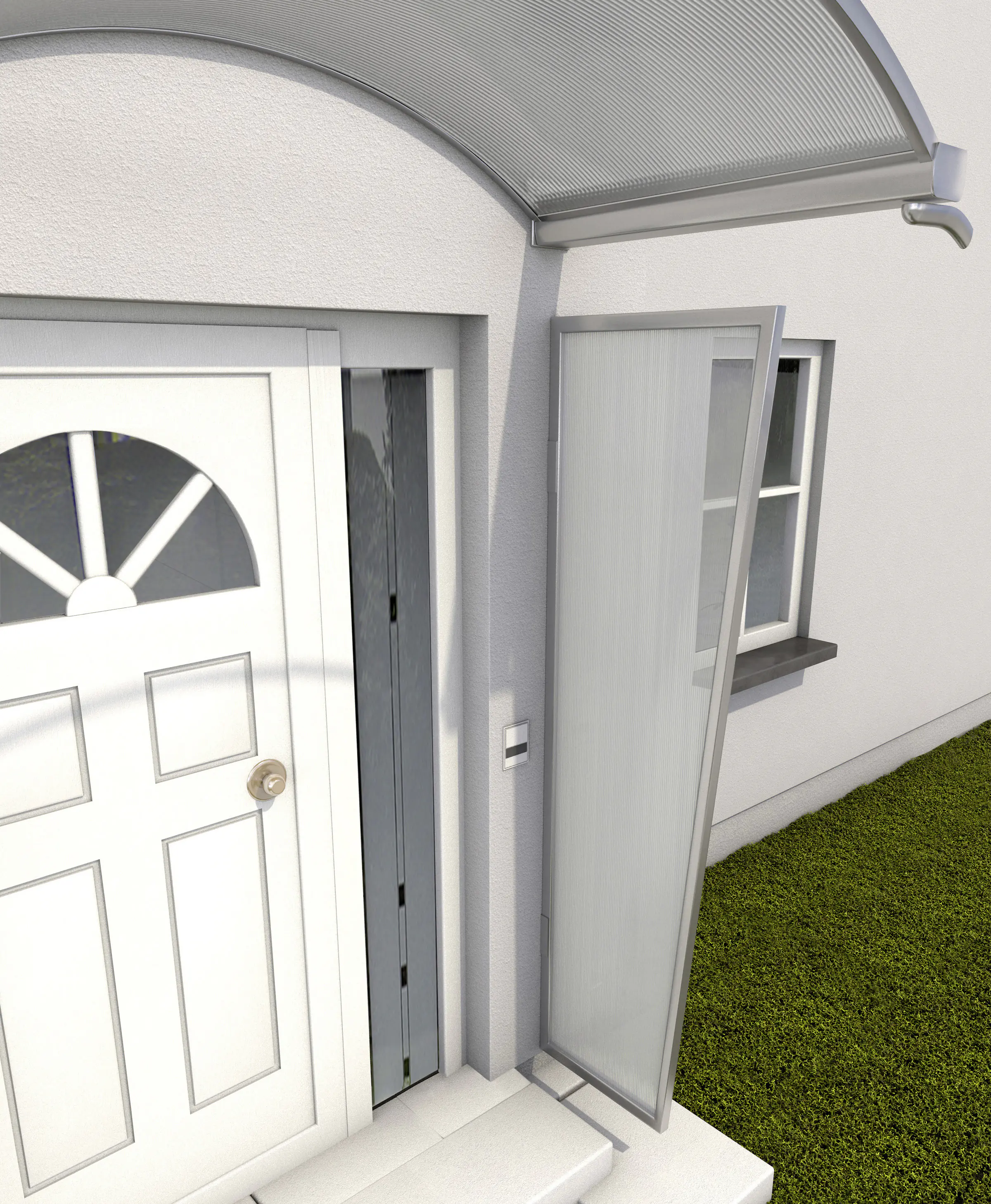 Gutta Seitenblende B1 Edelstahloptik, Polycarbonat klar