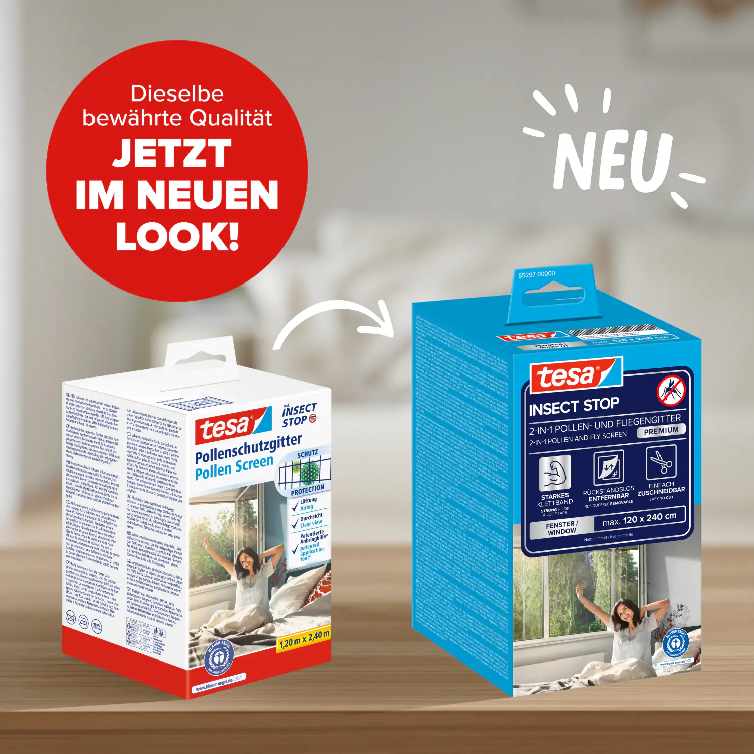 tesa Pollenschutzgitter 120 x 240 cm anthrazit