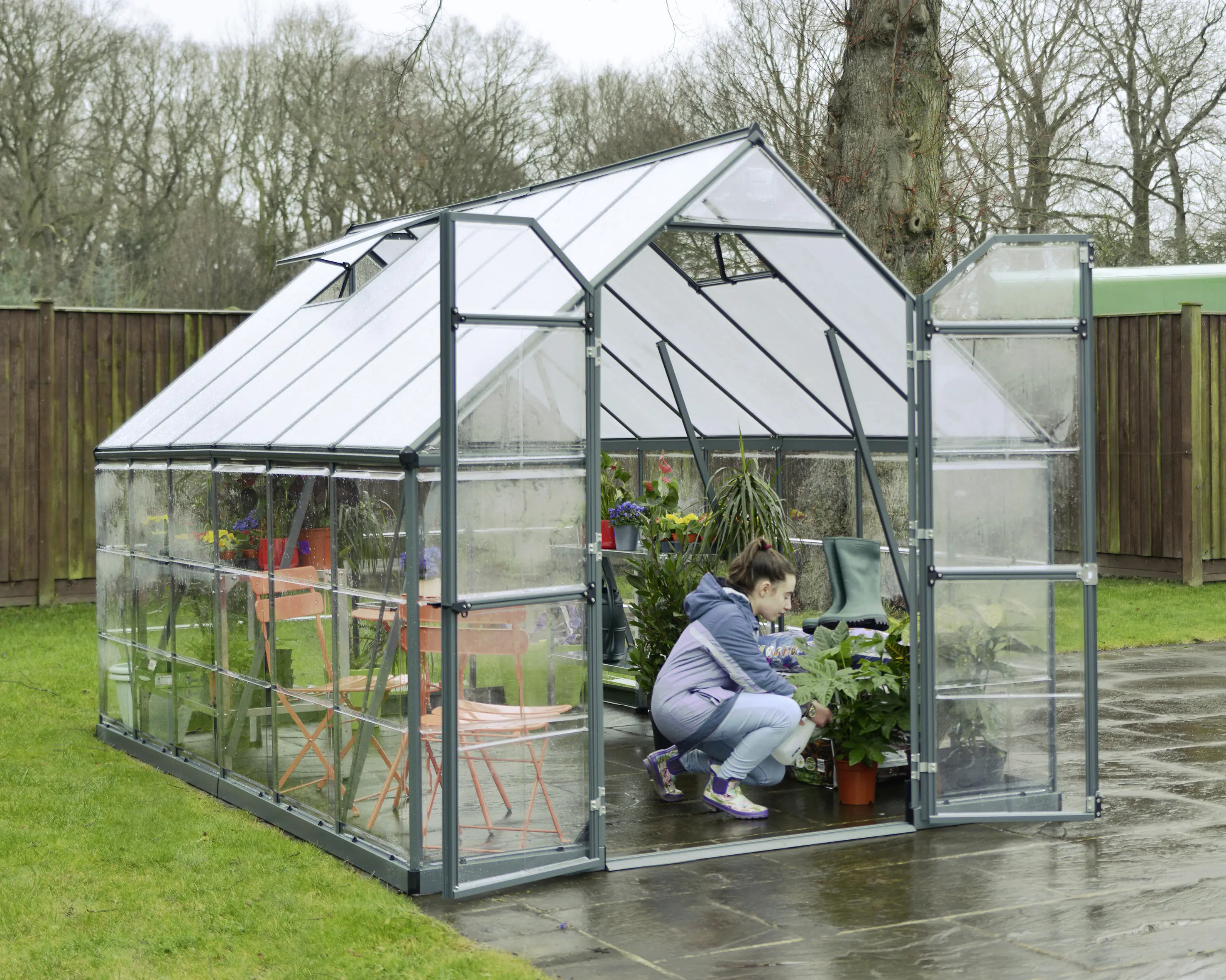 Canopia Gewächshaus Balance Alu grau 367 x 244 cm