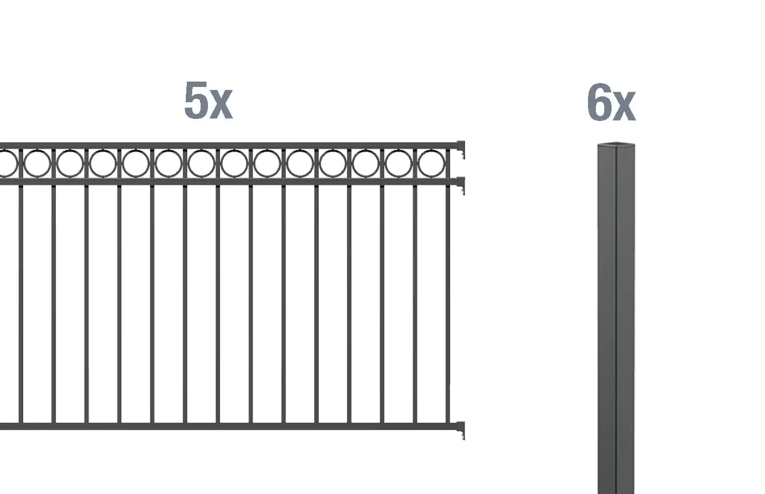 Alberts Komplettset Zaun Circle 10 m 120 cm anthrazit zE Alberts Komplettset Zaun Circle 10 m 120 cm anthrazit zE