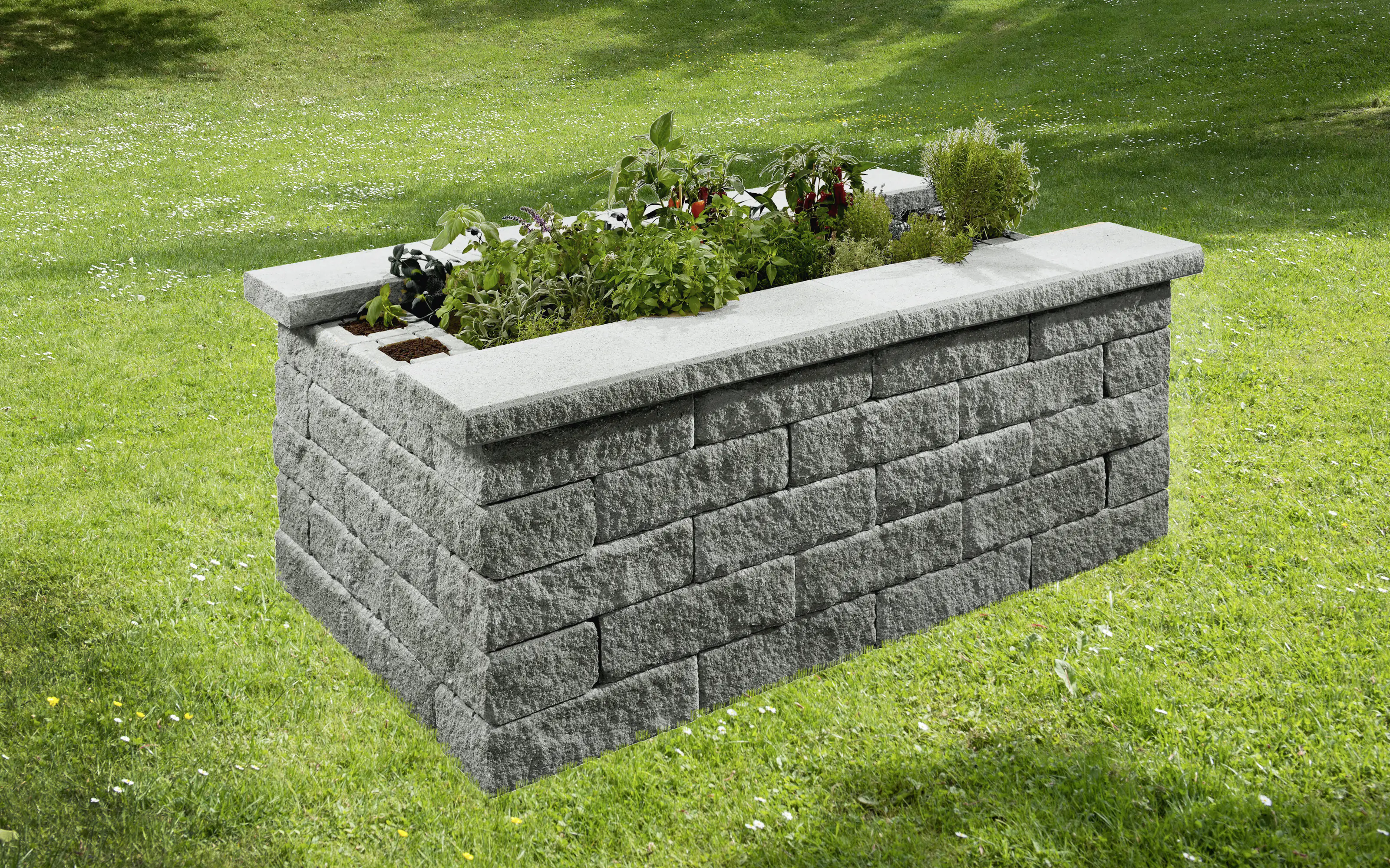 2077881026526_4 Kann Hochbeet-Set 1 Bruchstein 200 x 125 x 81 cm grau
