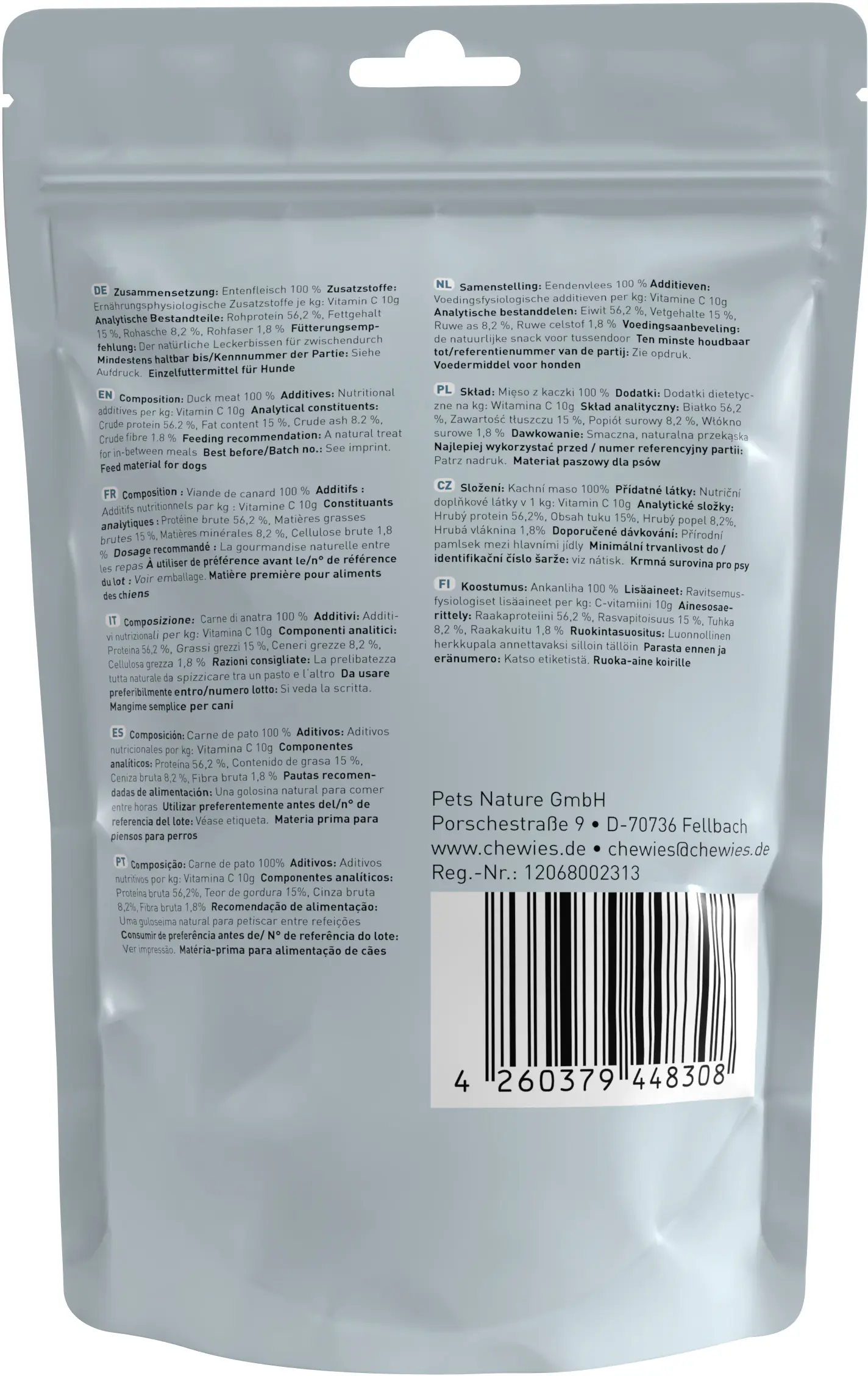 Chewies Fleischstreifen Maxi Ente 150g