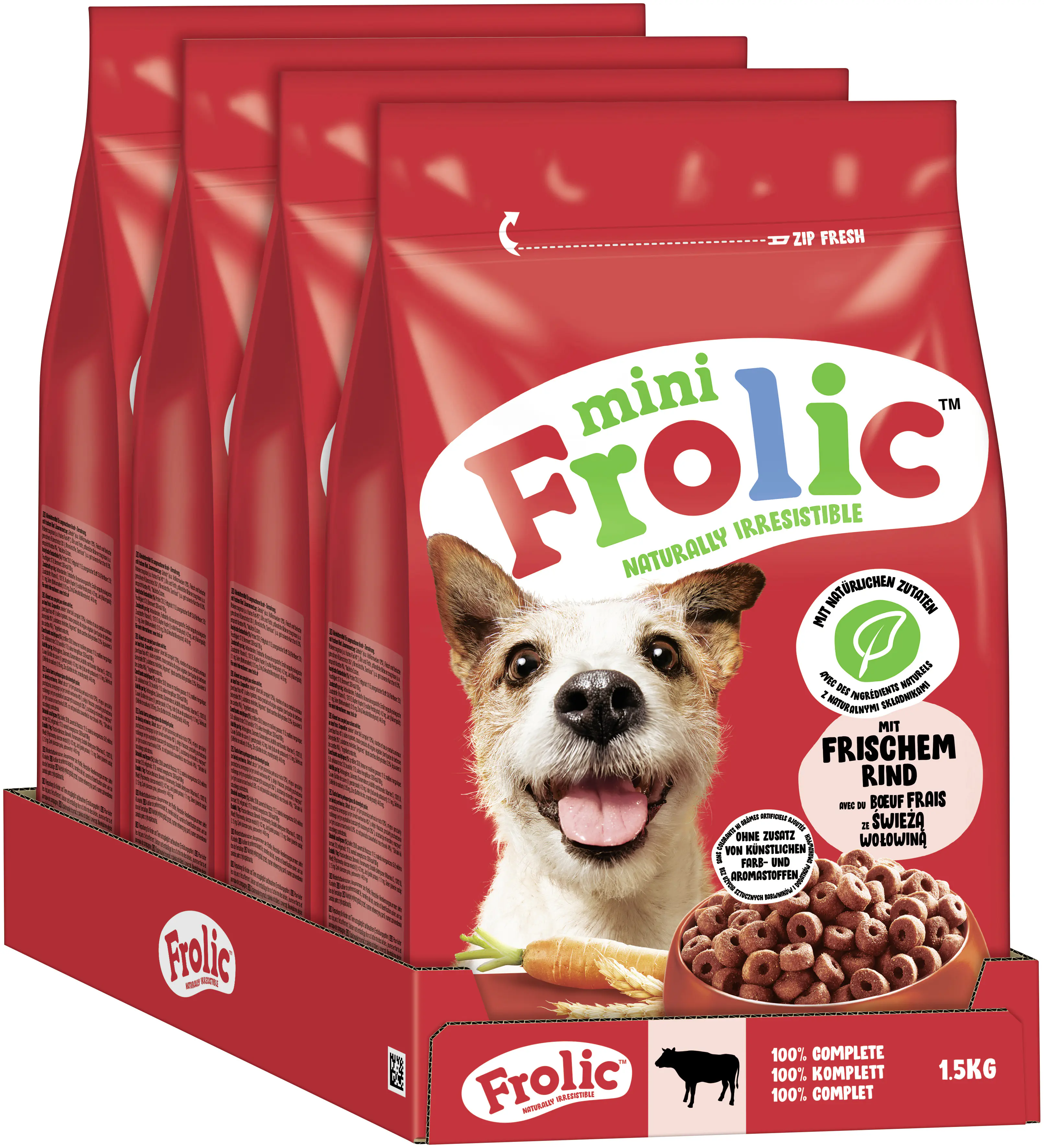 Frolic Hundetrockenfutter Adult Mini 1,5 kg Rind