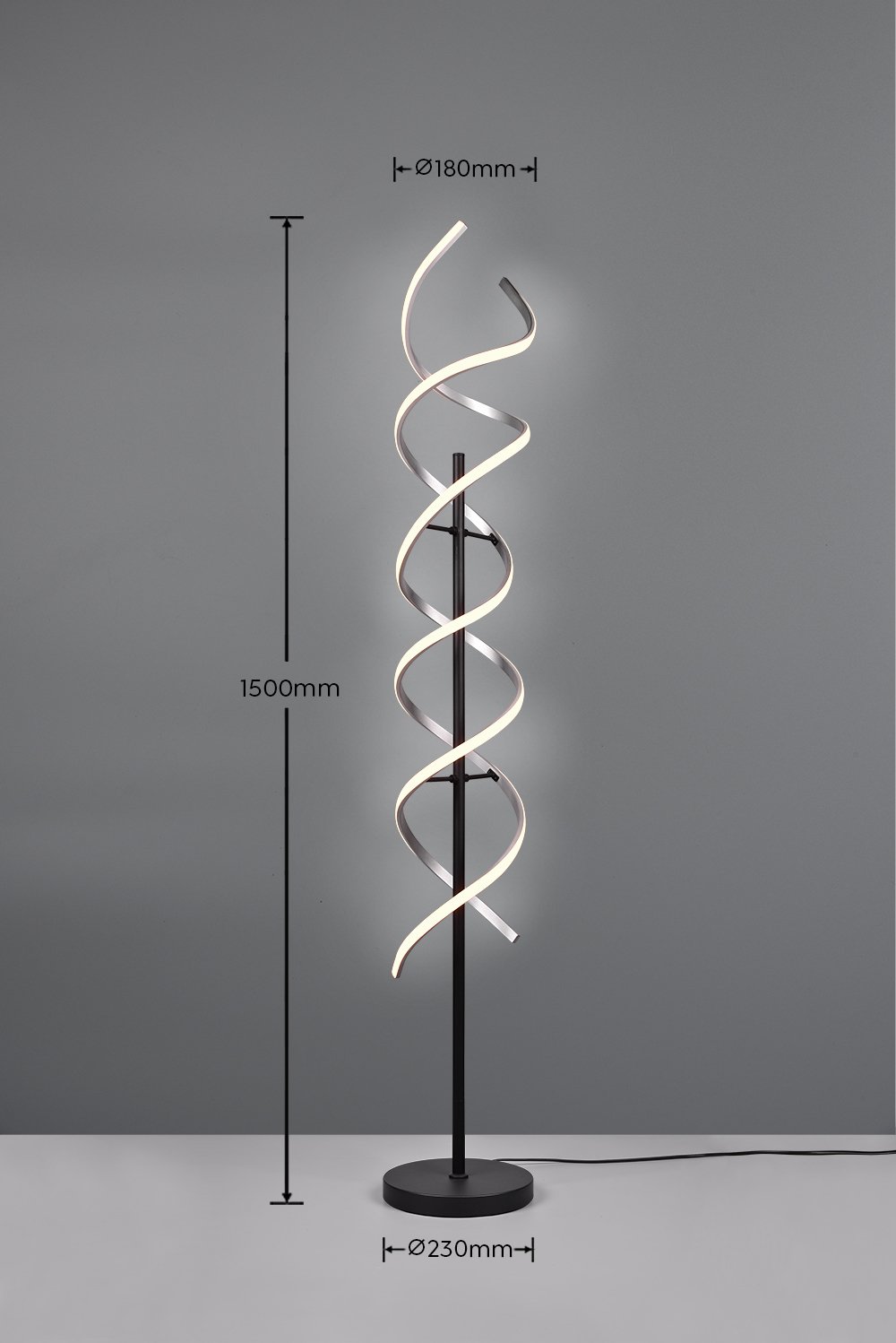 Trio LED-Stehleuchte Sequence Ø 23 x 150 cm warmweiß-neutralweiß alu gebürstet dimmbar