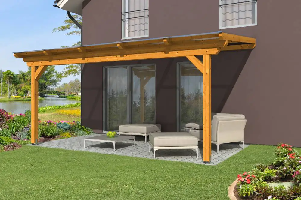 SKAN HOLZ Terrassenüberdachung Ancona 541 x 250 cm Leimholz