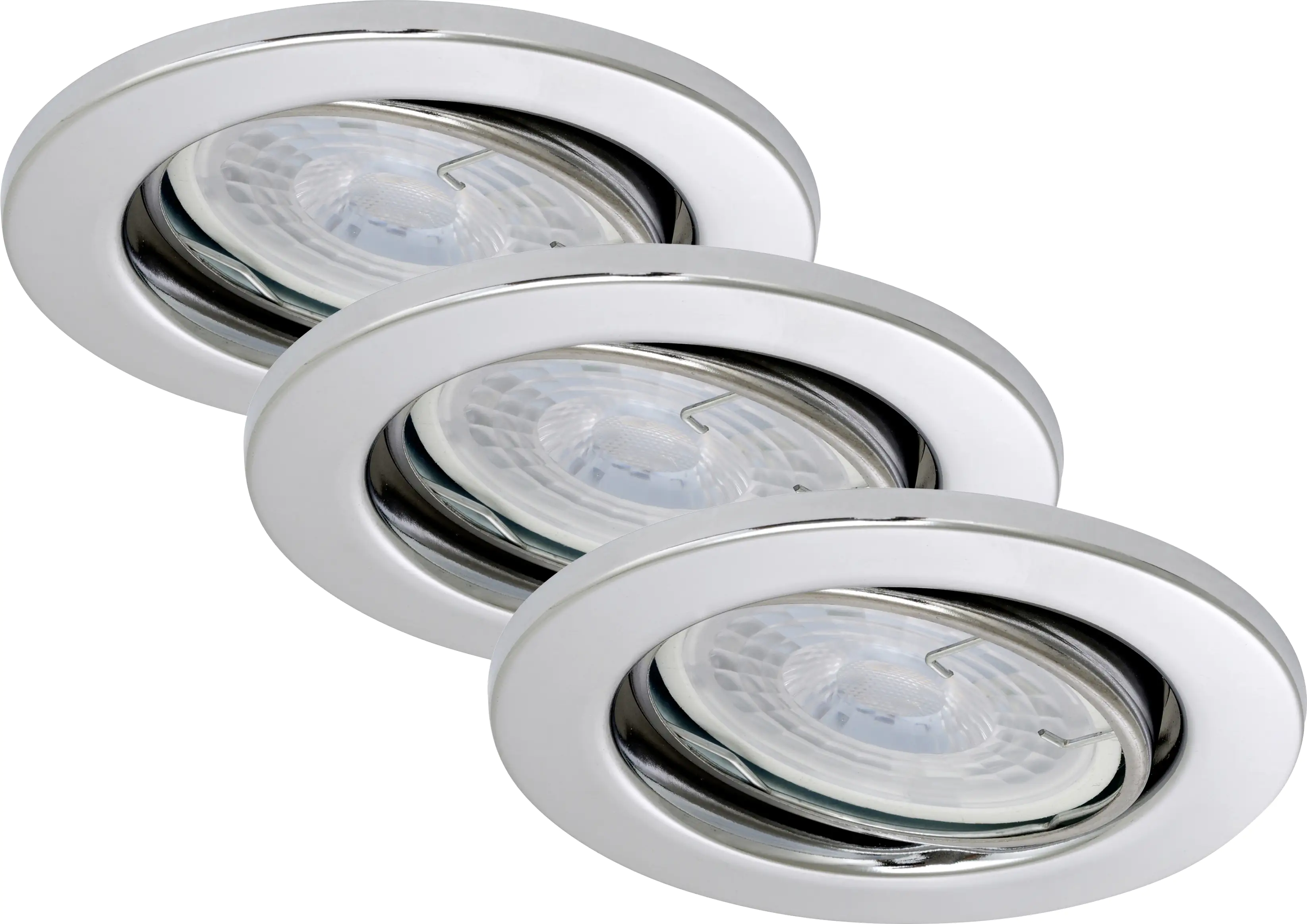 Di-Ka LED Einbauleuchte Dimm 3er Set chrom Ø 8,6 cm GU10 5,5 W