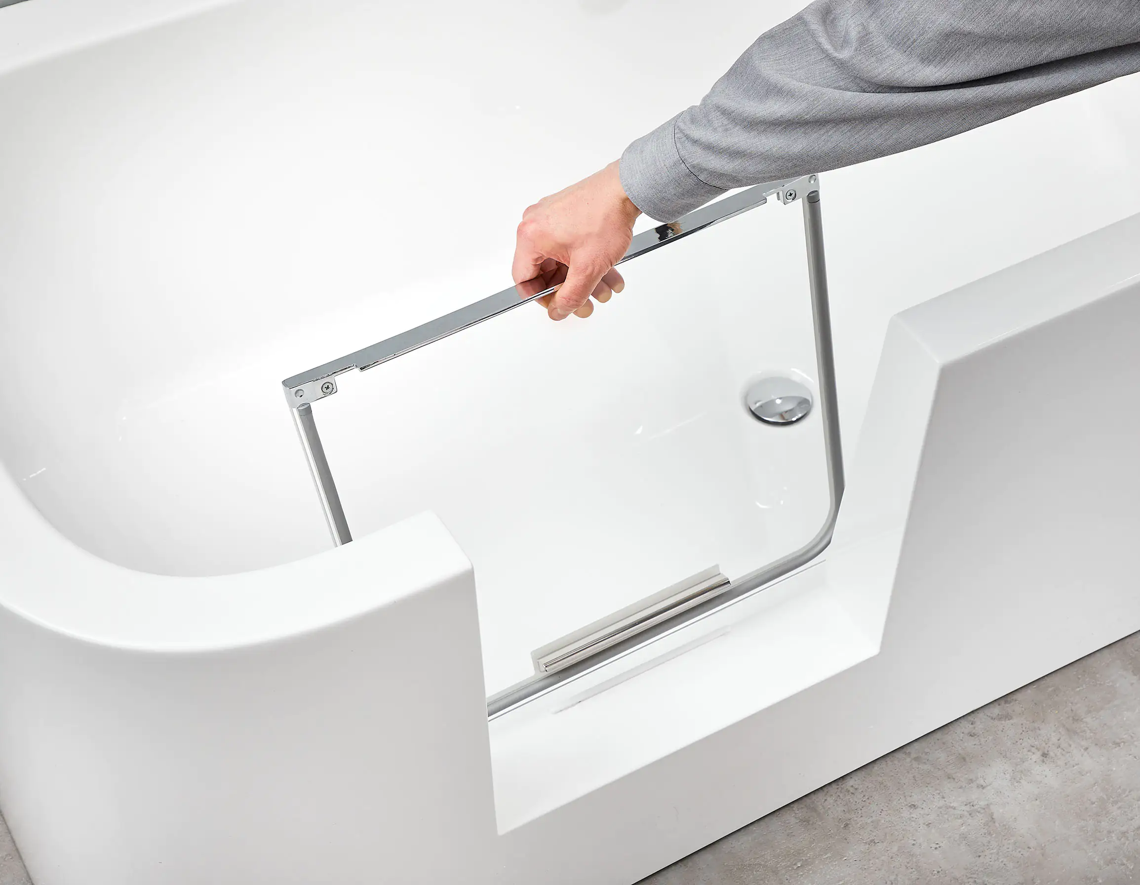 Ottofond Badewanne barrierefrei 180 x 80 cm rechts weiß