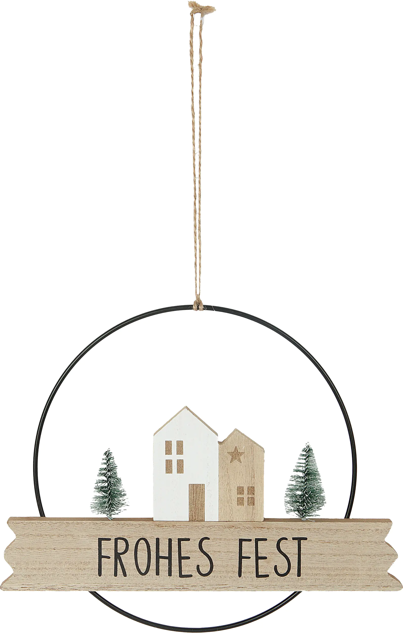 TrendLine Deko Weihnachtsanhänger Metall Frohes Fest 31 x 0,5 x 22 cm braun TrendLine Deko Weihnachtsanhänger Metall Frohes Fest 31 x 0,5 x 22 cm braun