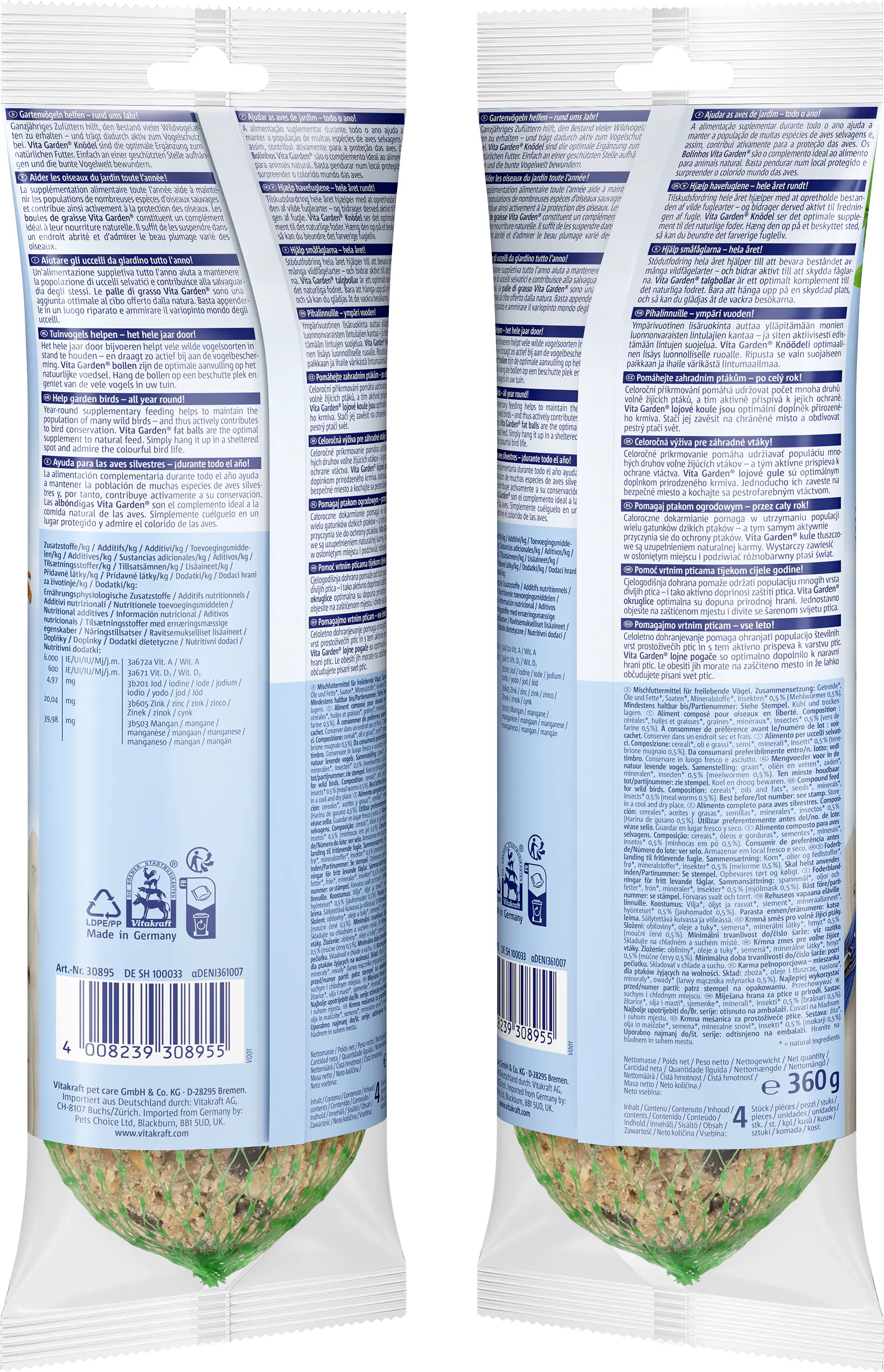 Vitakraft Vita Garden® Knödel Insekten 4 Stück / 360 g