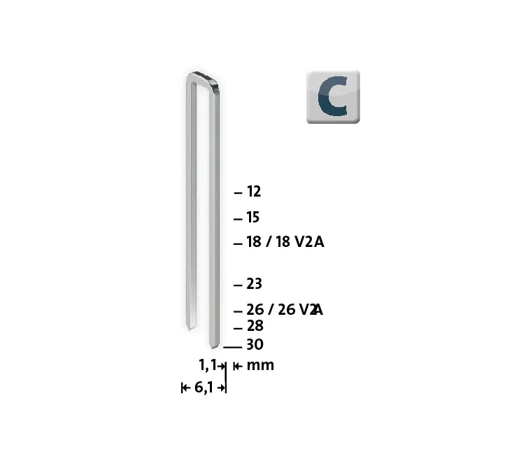 Novus Tackerklammer Typ C 4 18 mm 1100 Stück Schmalrückenklammer Edelstahl