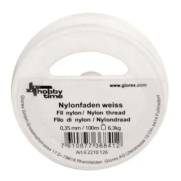 Glorex Nylonfaden weiß 0,35 mm, 100 m