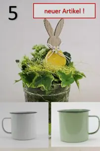 Arrangement Indoor Zinkbecher bepflanzt 10 cm