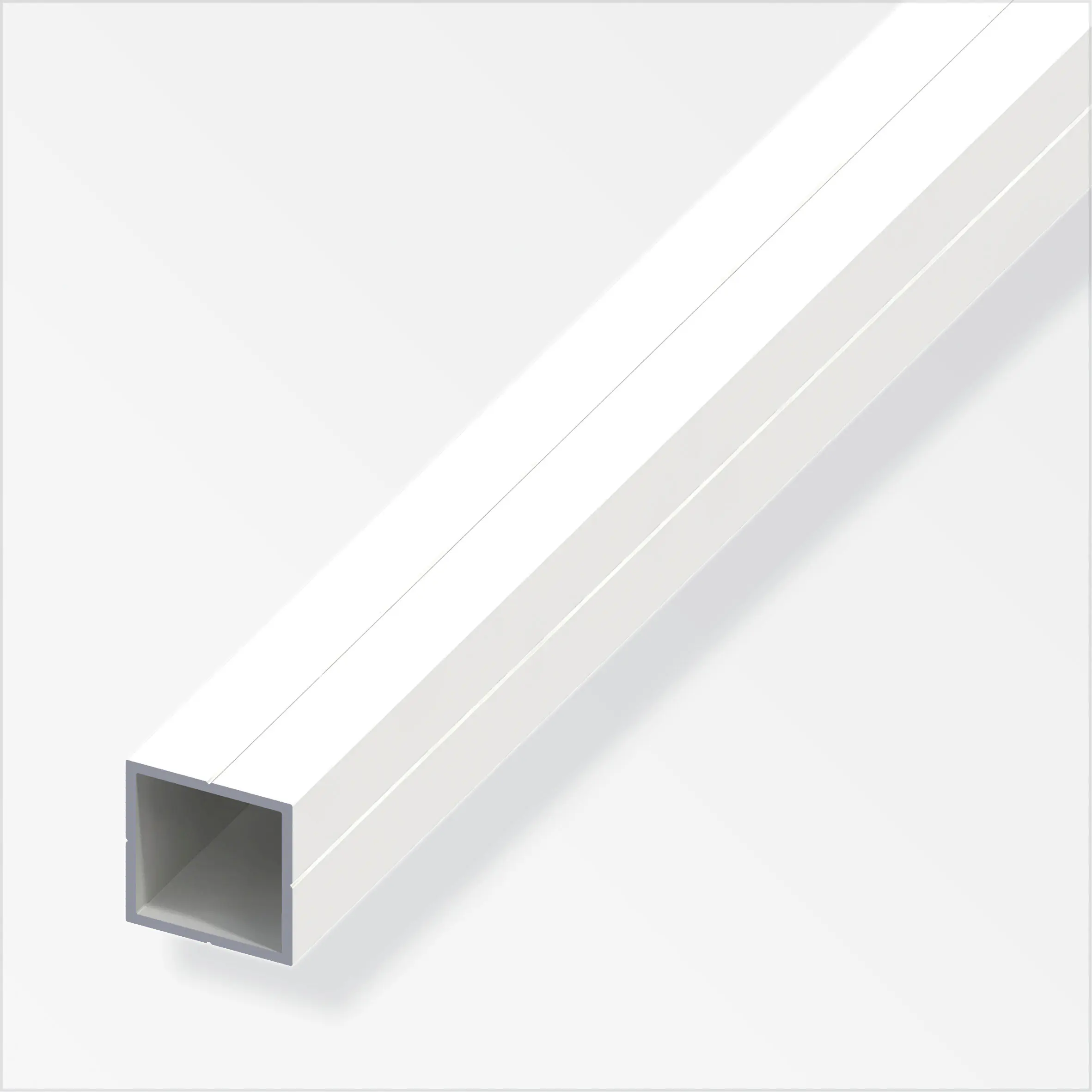alfer Quadratrohr 0.3 m, 23.5 x 1.5 mm Aluminium beschichtet weiss