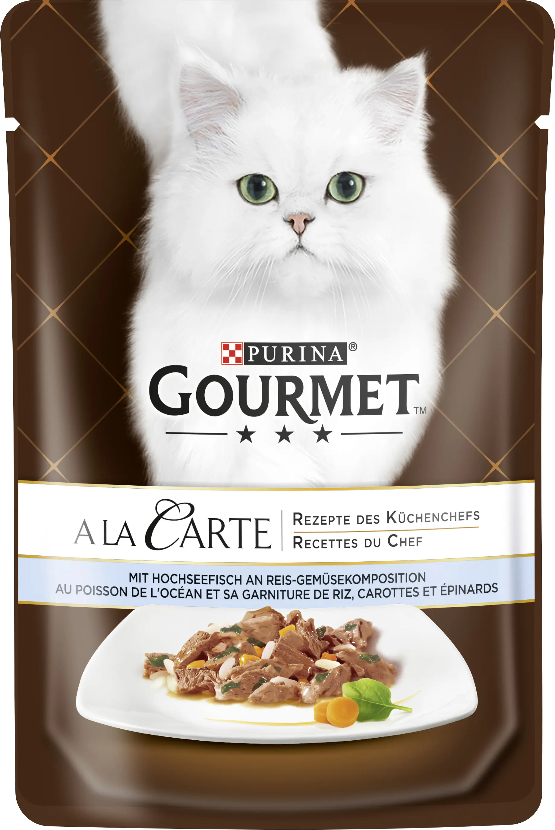 Gourmet A la Carte mit Hochseefisch an Reis-Gemüsekomposition 85 g