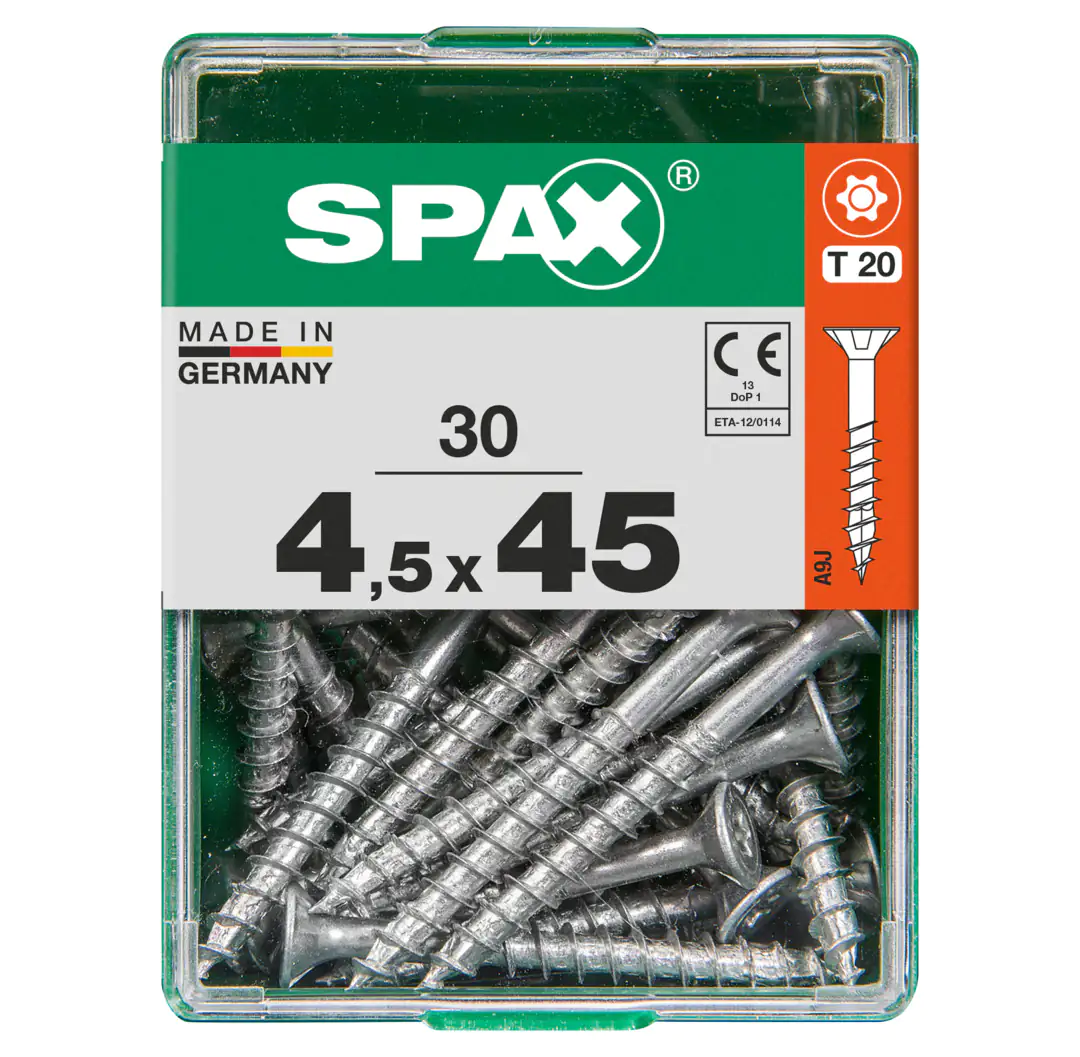 Spax Universalschrauben 4.5 x 45 mm TX 20 - 30 Stk. Spax Universalschrauben 4.5 x 45 mm TX 20 - 30 Stk.