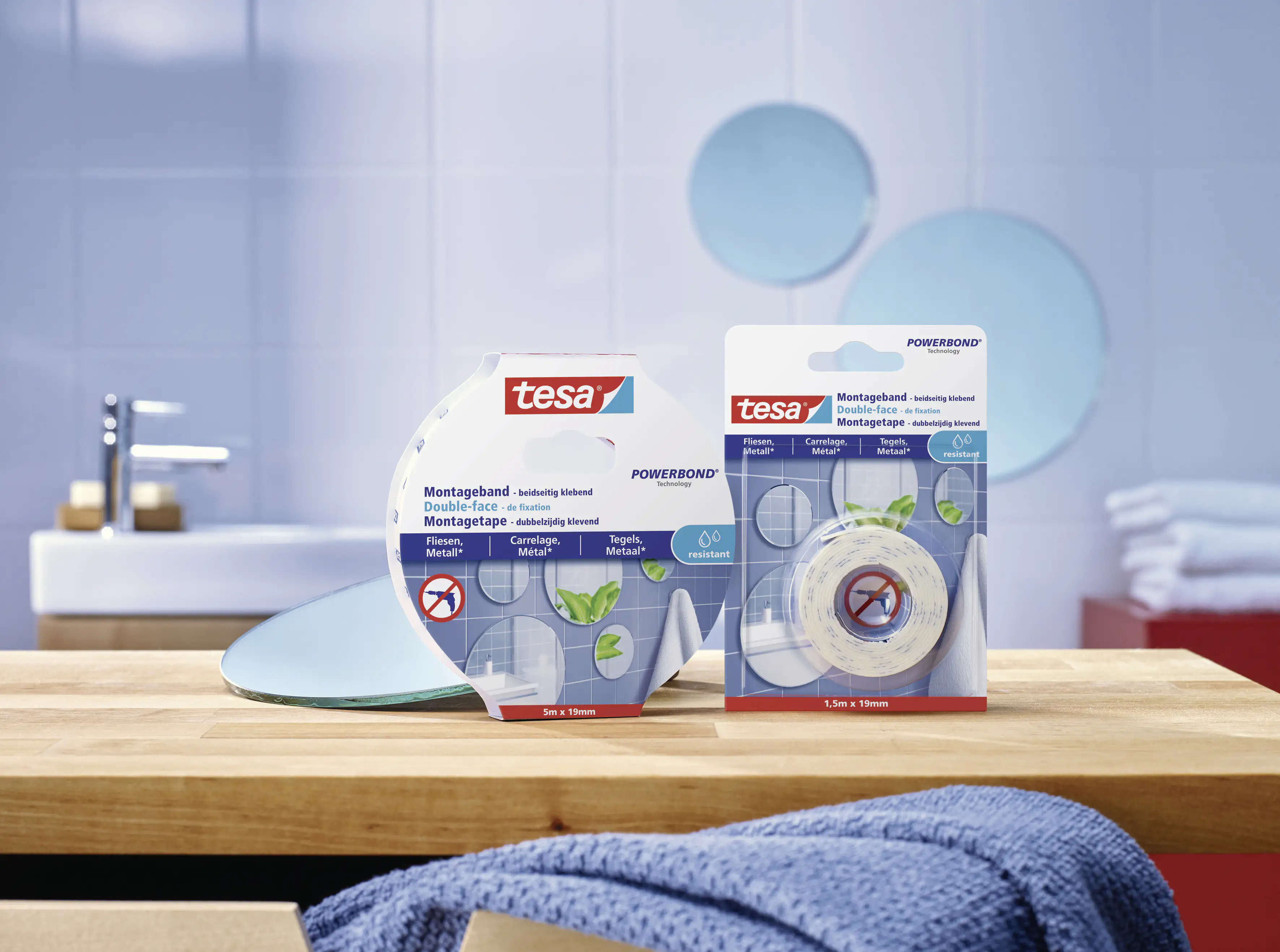 tesa Montageband 1,5 m x 19 mm, weiß