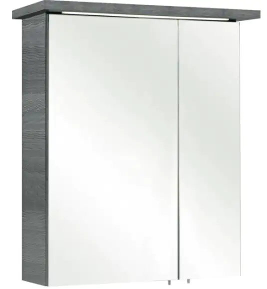 Pelipal Badmöbel-Set Quickset 328 Graphit Struktur quer mit Unterschrank Hänge- + Hochschrank 120 cm
