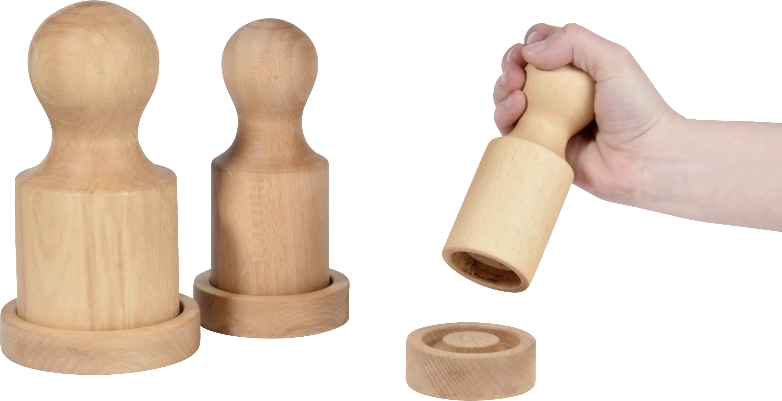 Dobar Papiertopf-Presse Buche 7 x 7 x 16 cm 9 x 9 x 18 cm 11 x 11 x 20