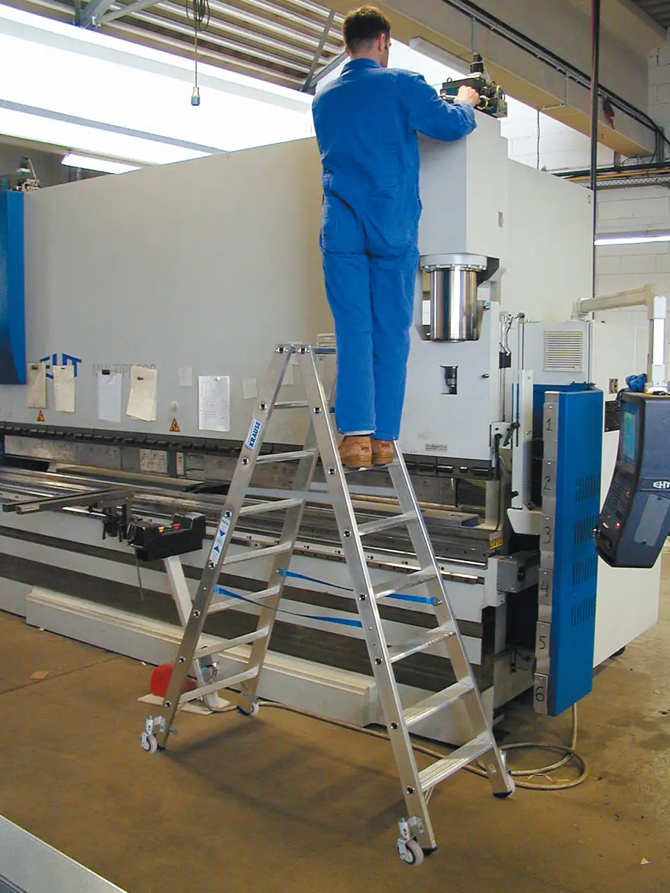4009199124883_3 Krause Aluminium-Doppelleiter STABILO fahrbar 4,35 m