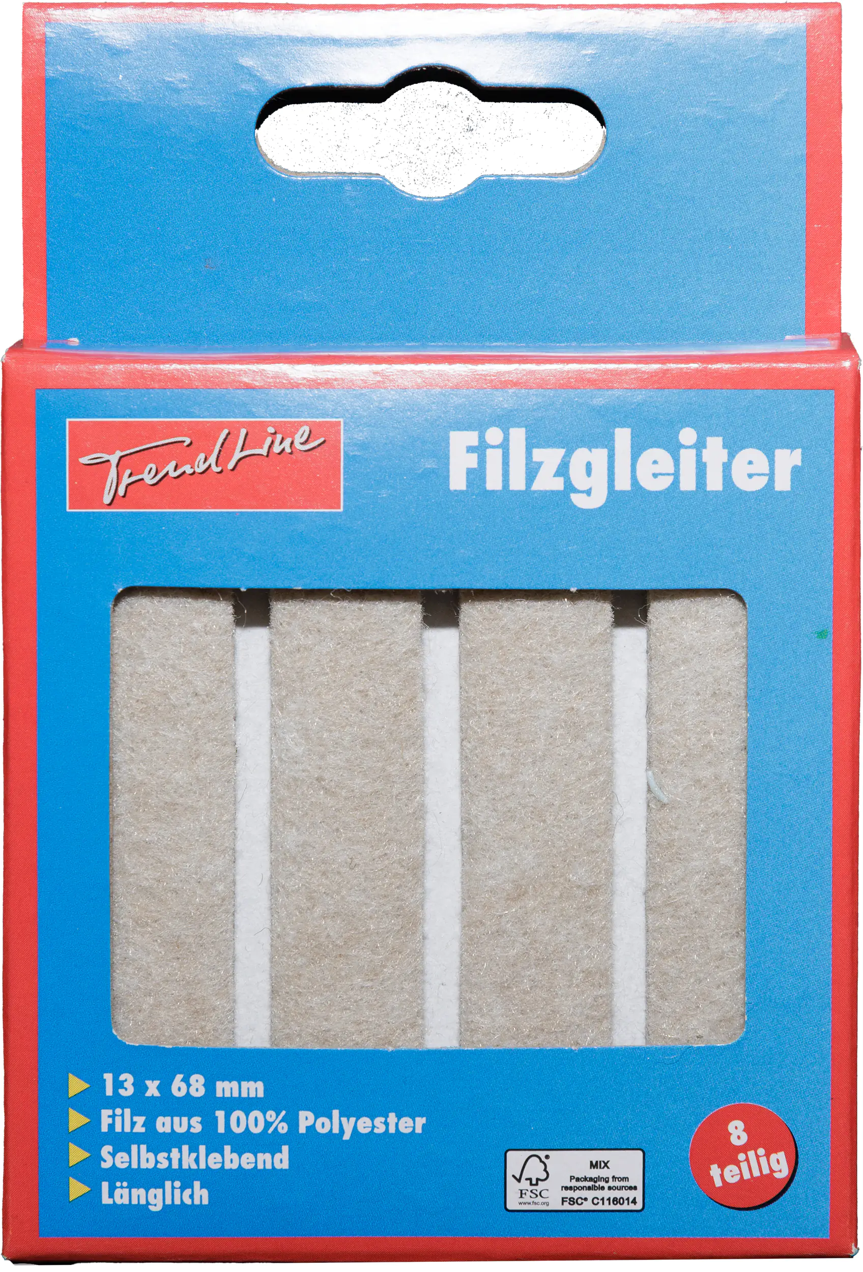 TrendLine Filzgleiter 68 x 13 mm braun 8-Stück