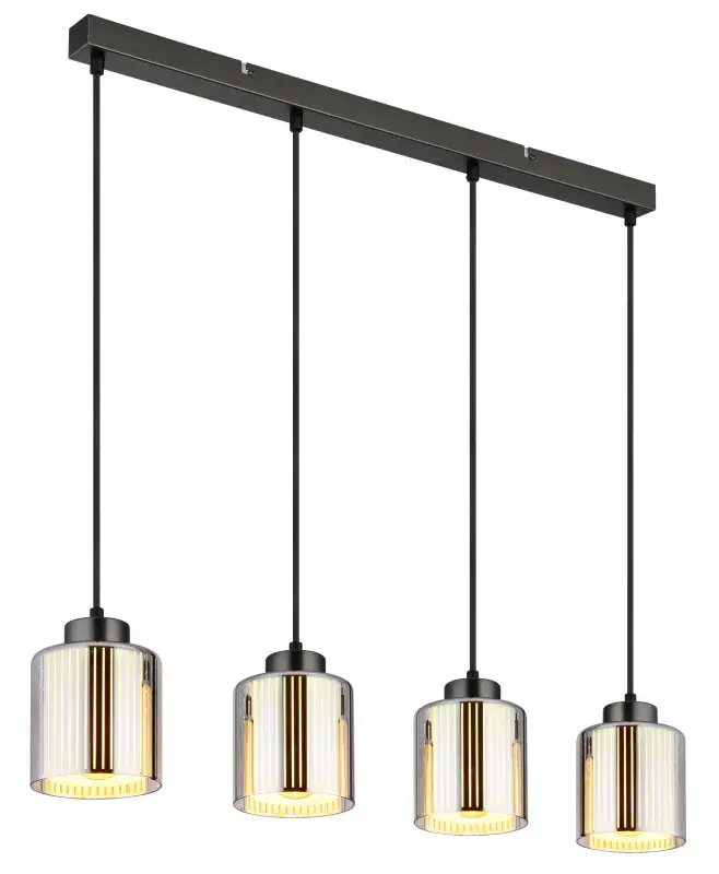 Globo Hängeleuchte Felicia 78 x 120 cm L x H schwarz-chrom matt