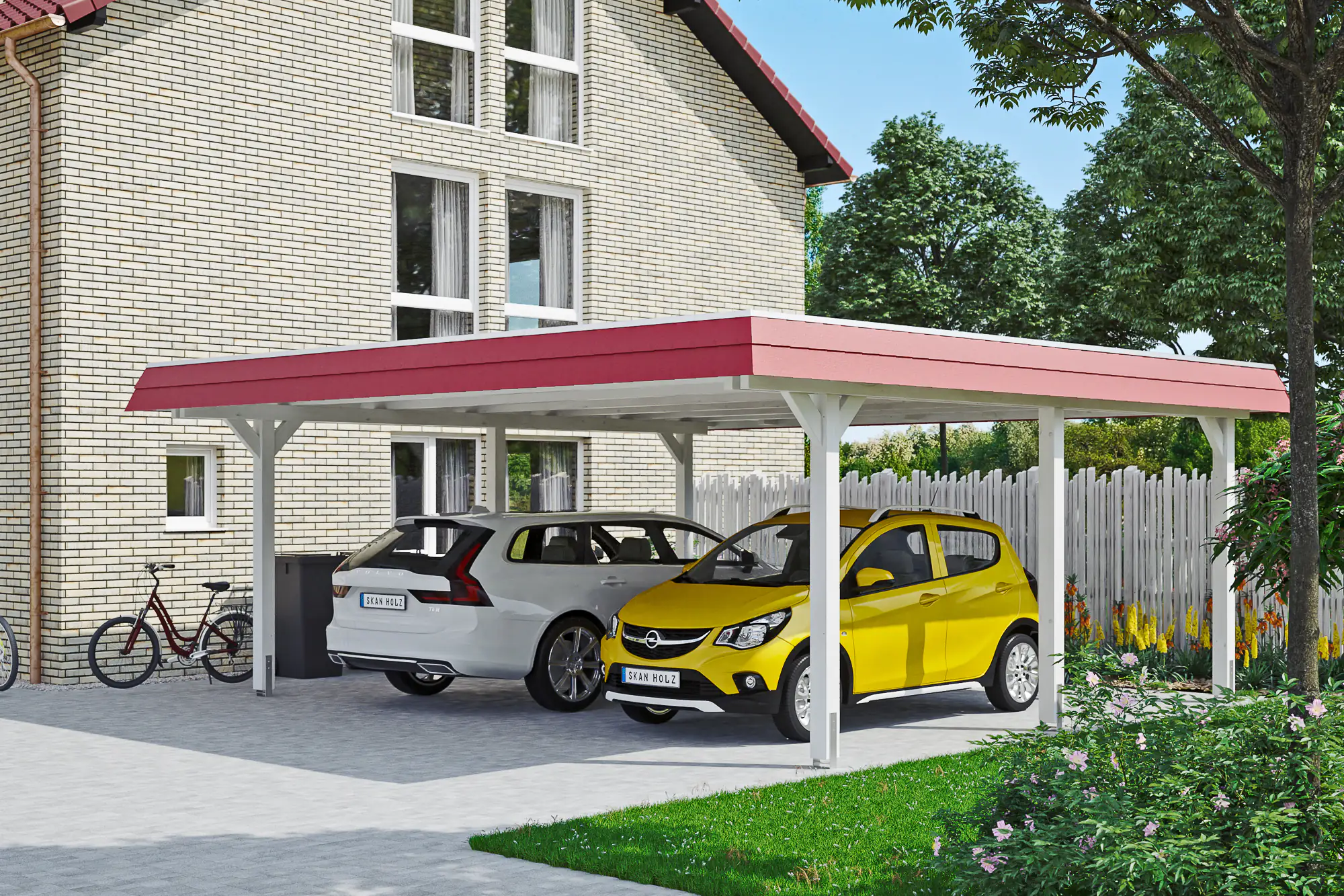 SKAN HOLZ Carport Wendland 630 x 637 cm mit Aluminiumdach
