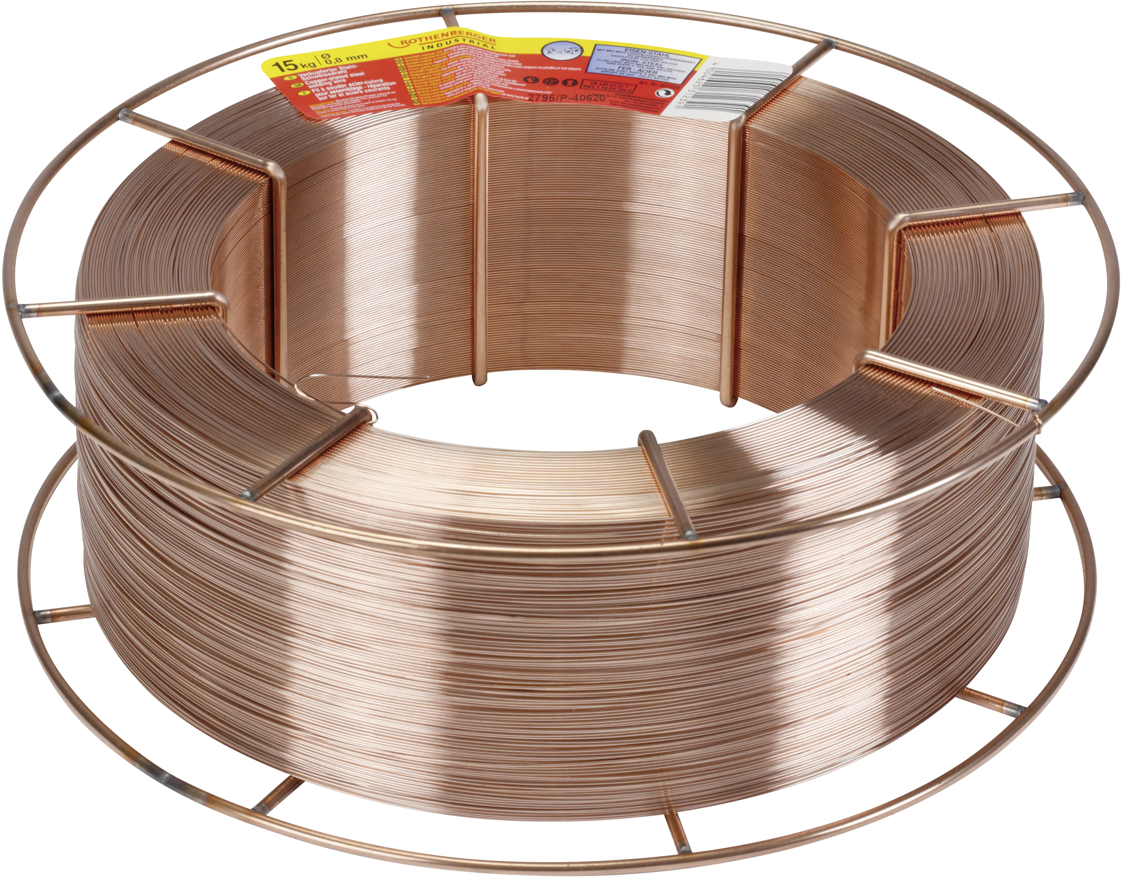 Rothenberger Schutzgas-Schweißdraht verkupfert Ø 0,8 mm, 15 kg
