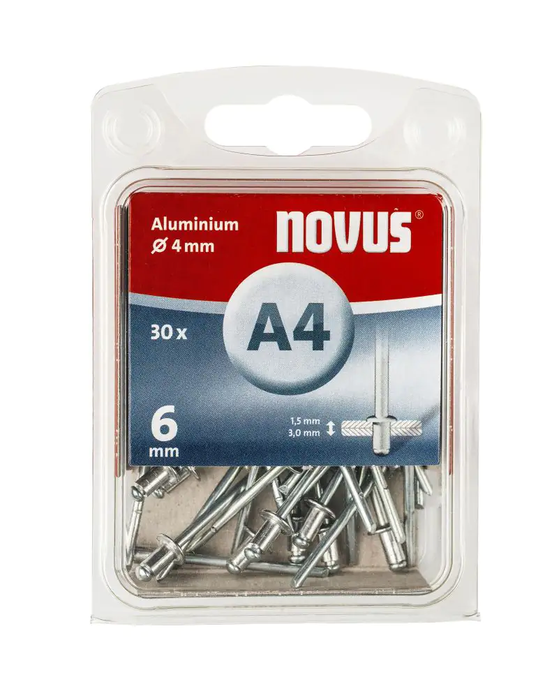 Novus Blindnieten Typ A4/6 Aluminium 30 Stück