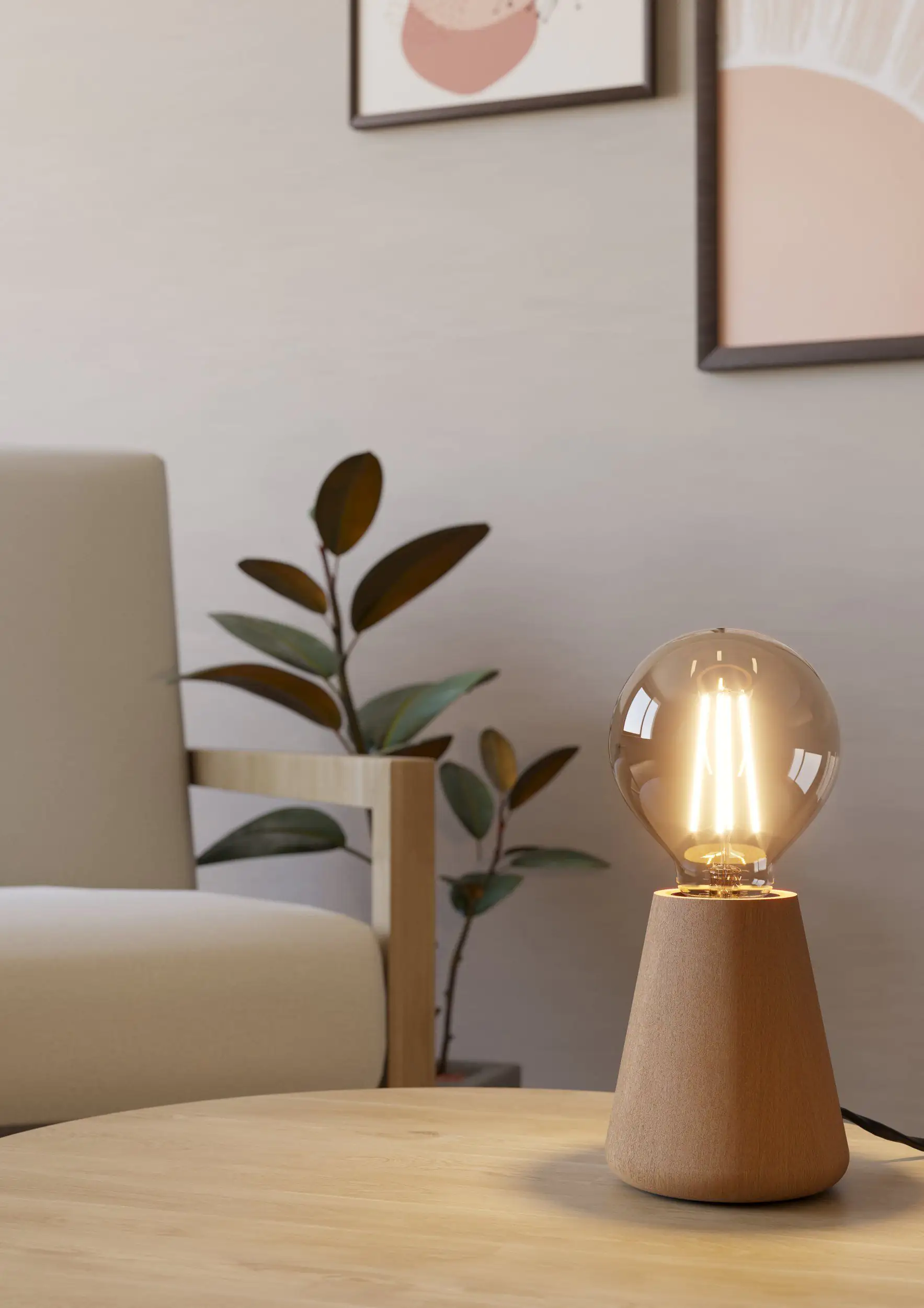 Eglo Tischleuchte Asby hellbraun 10 x 8,5 cm E27