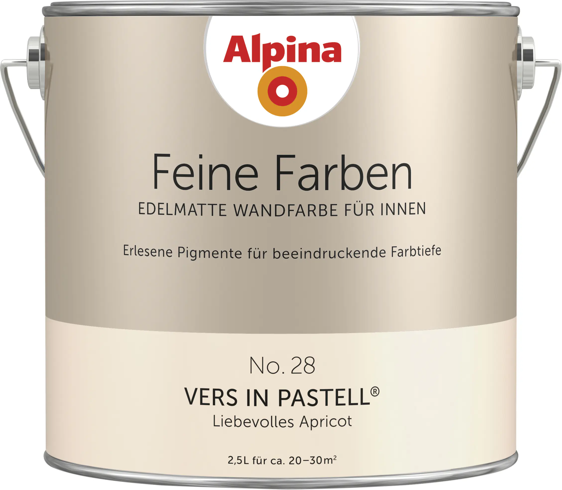 Alpina Feine Farben Wandfarbe No. 28 Vers in Pastell - liebevolles apricot 2,5 L