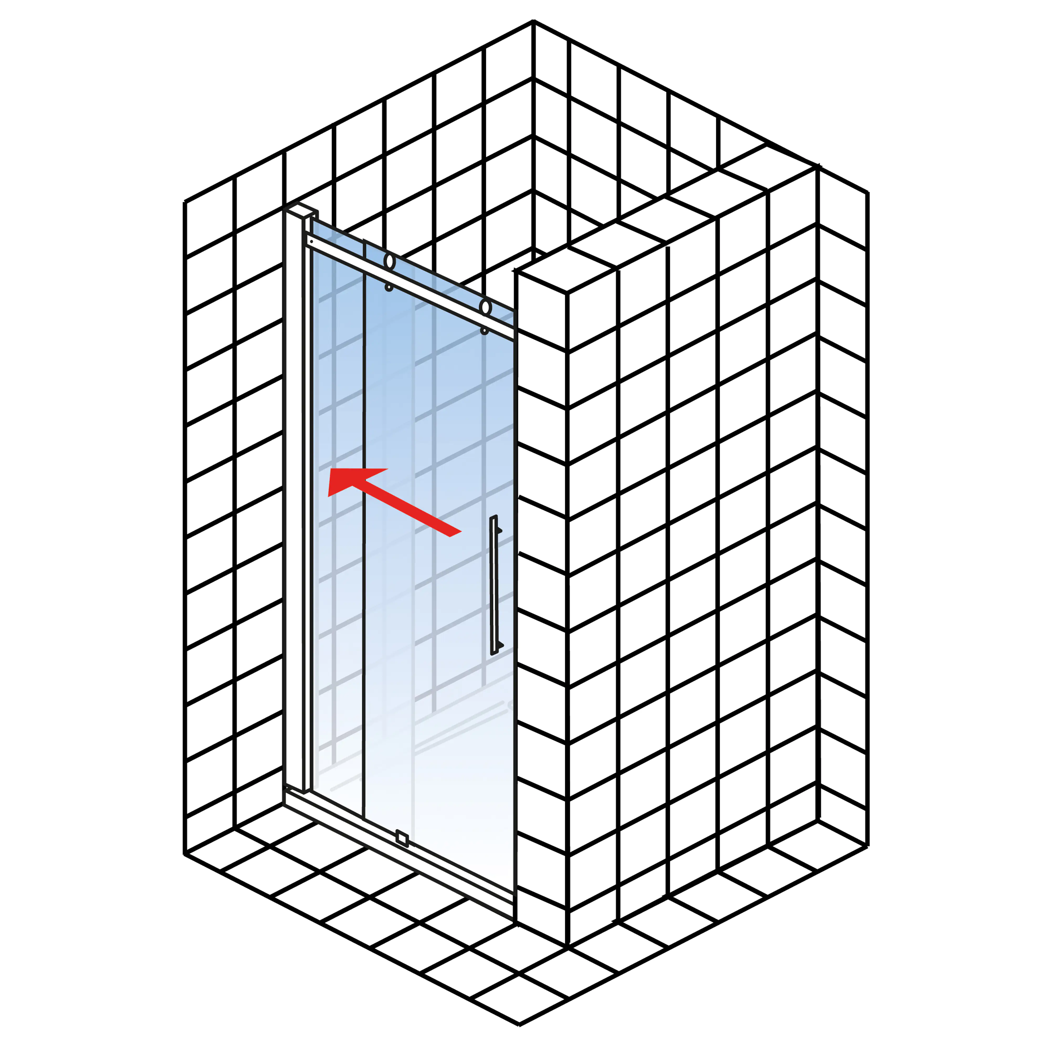 Schulte Nische Schiebetür 100 x 200 cm Toura