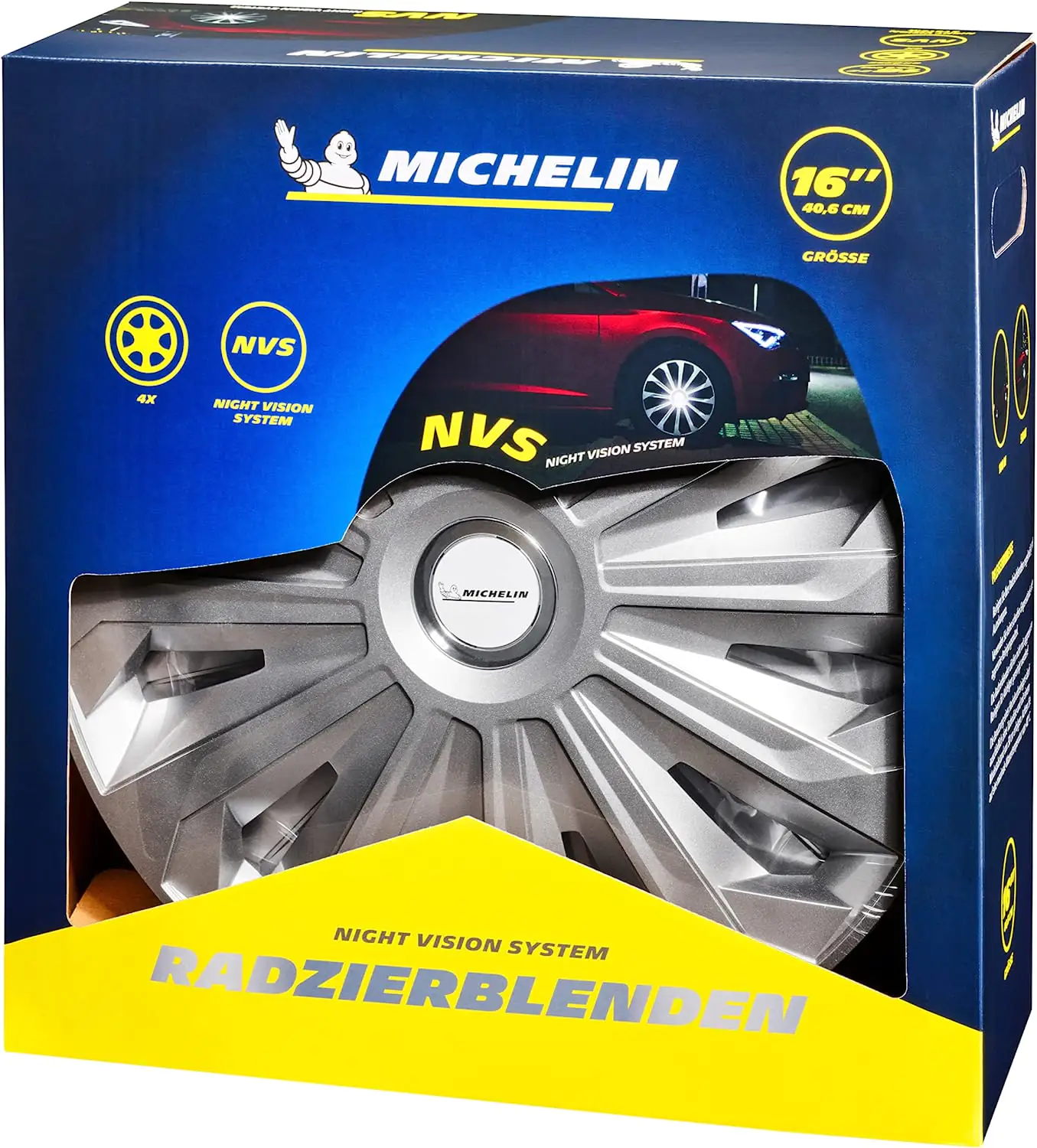 Michelin Radzierblenden Monique 38 cm (15 Zoll) silber 4 Stück